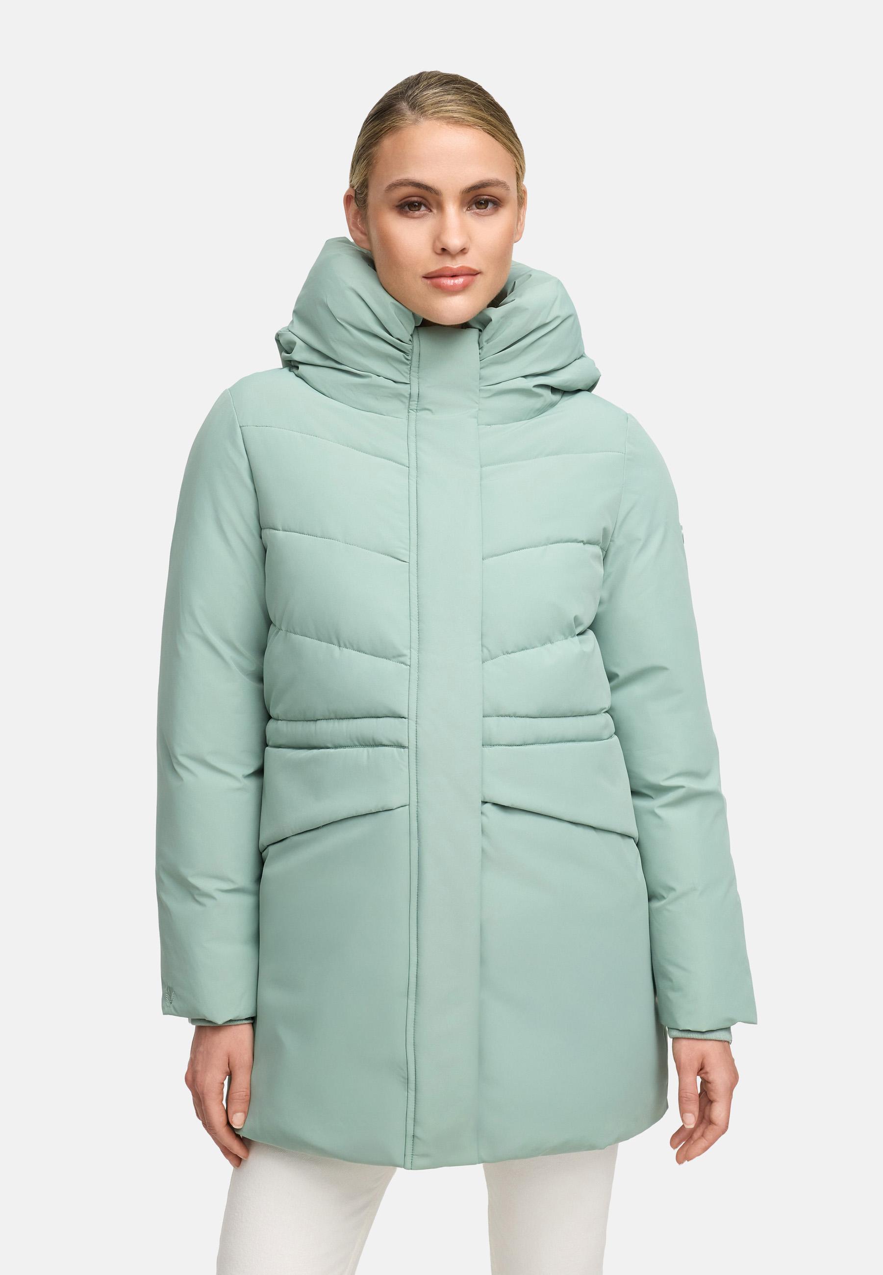 Steppjacke mit Kapuze und Taillenzugband "Delilah 16" Smokey Mint