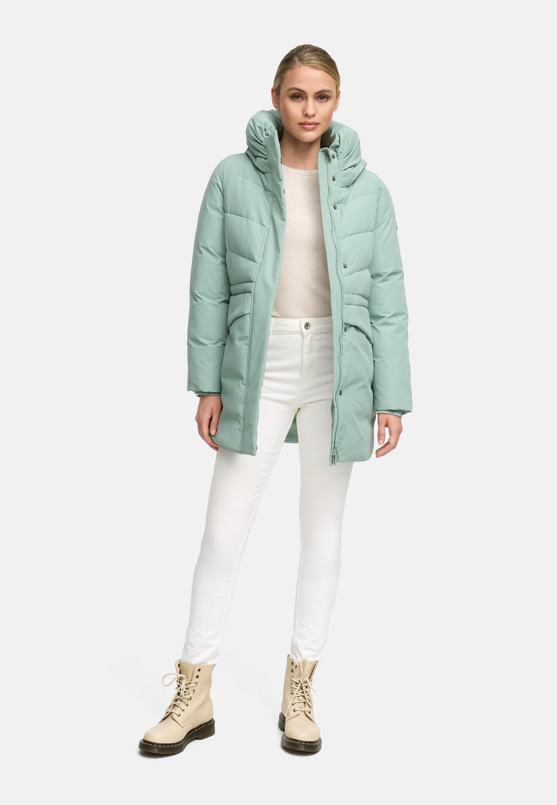Steppjacke mit Kapuze und Taillenzugband "Delilah 16" Smokey Mint