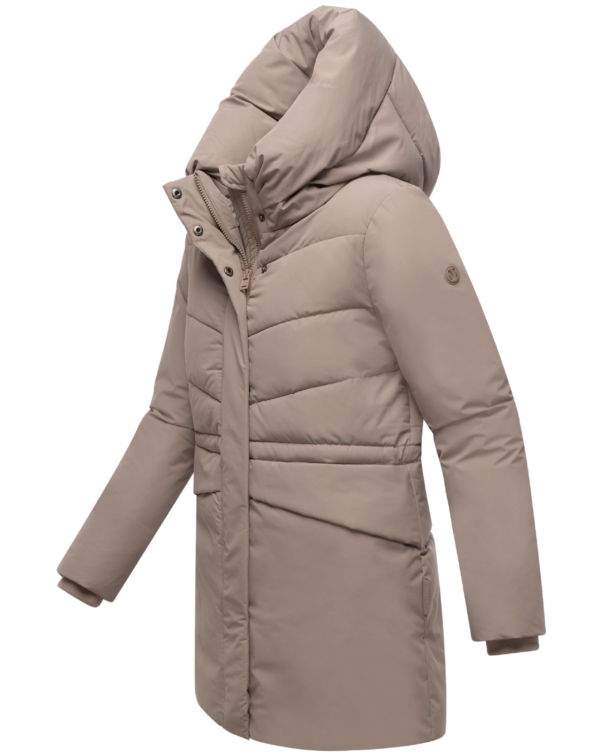 Steppjacke mit Kapuze und Taillenzugband "Delilah 16" Taupe Grey