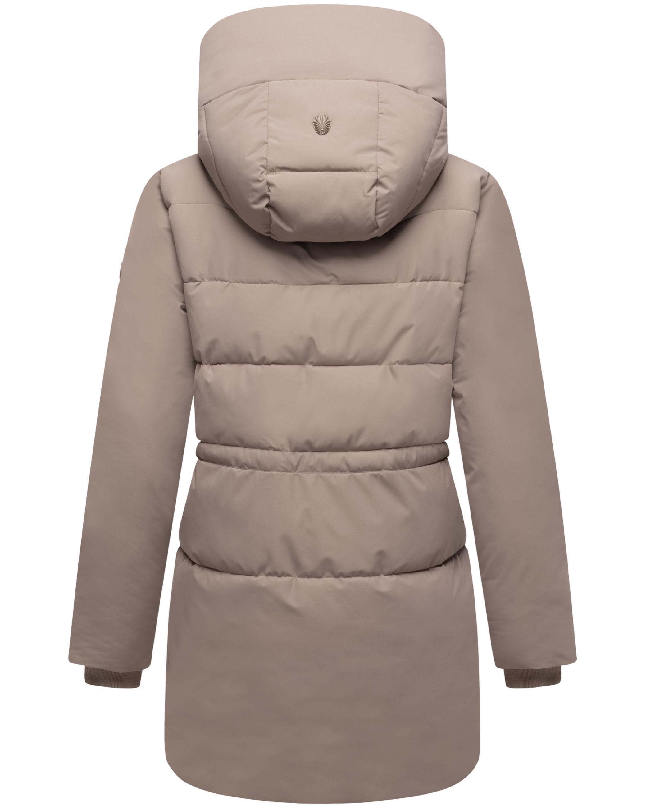 Steppjacke mit Kapuze und Taillenzugband "Delilah 16" Taupe Grey
