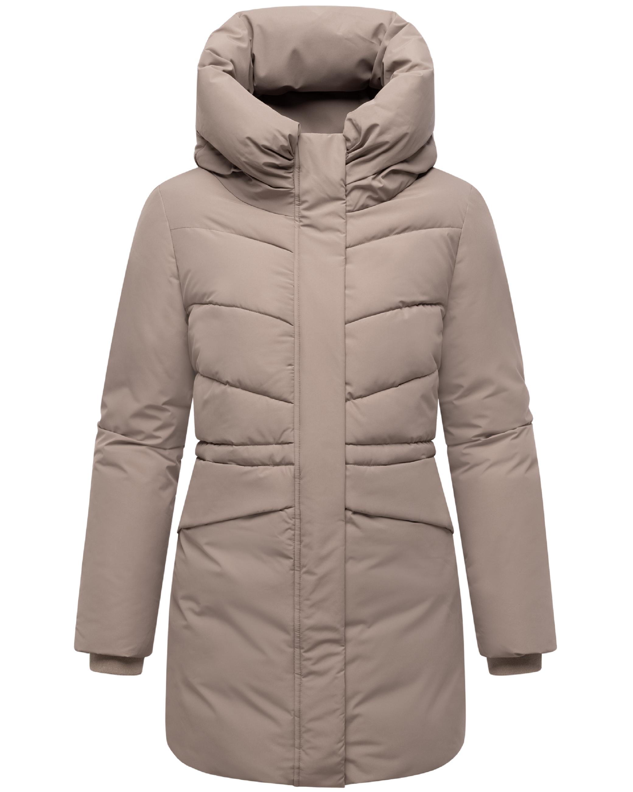 Steppjacke mit Kapuze und Taillenzugband "Delilah 16" Taupe Grey