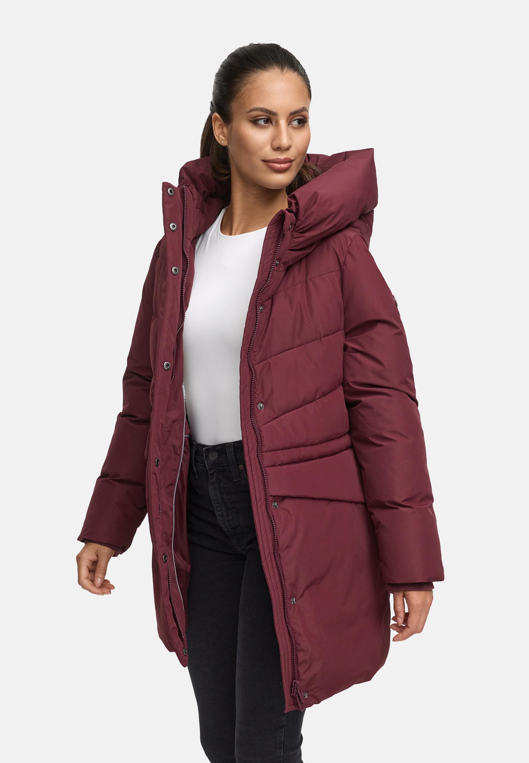 Steppjacke mit Kapuze und Taillenzugband "Delilah 16" Wine