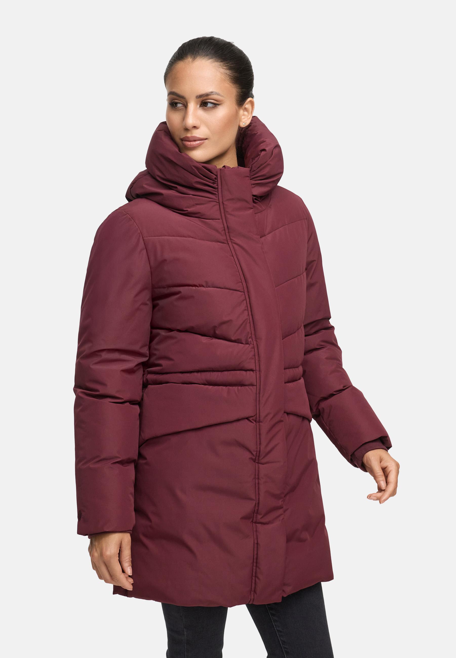 Steppjacke mit Kapuze und Taillenzugband "Delilah 16" Wine