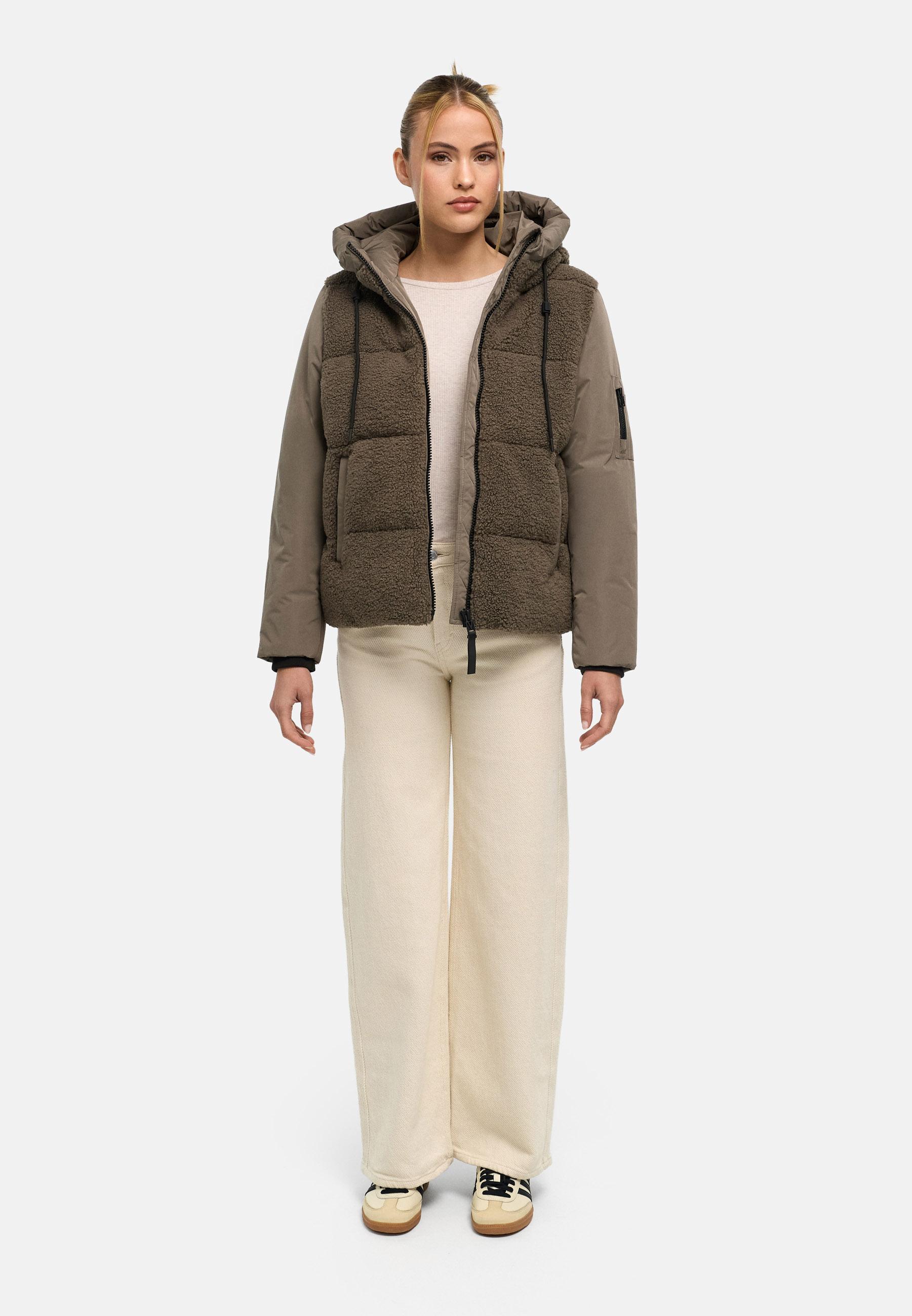 Gesteppte Teddyjacke "Elidee 16" Stone Brown