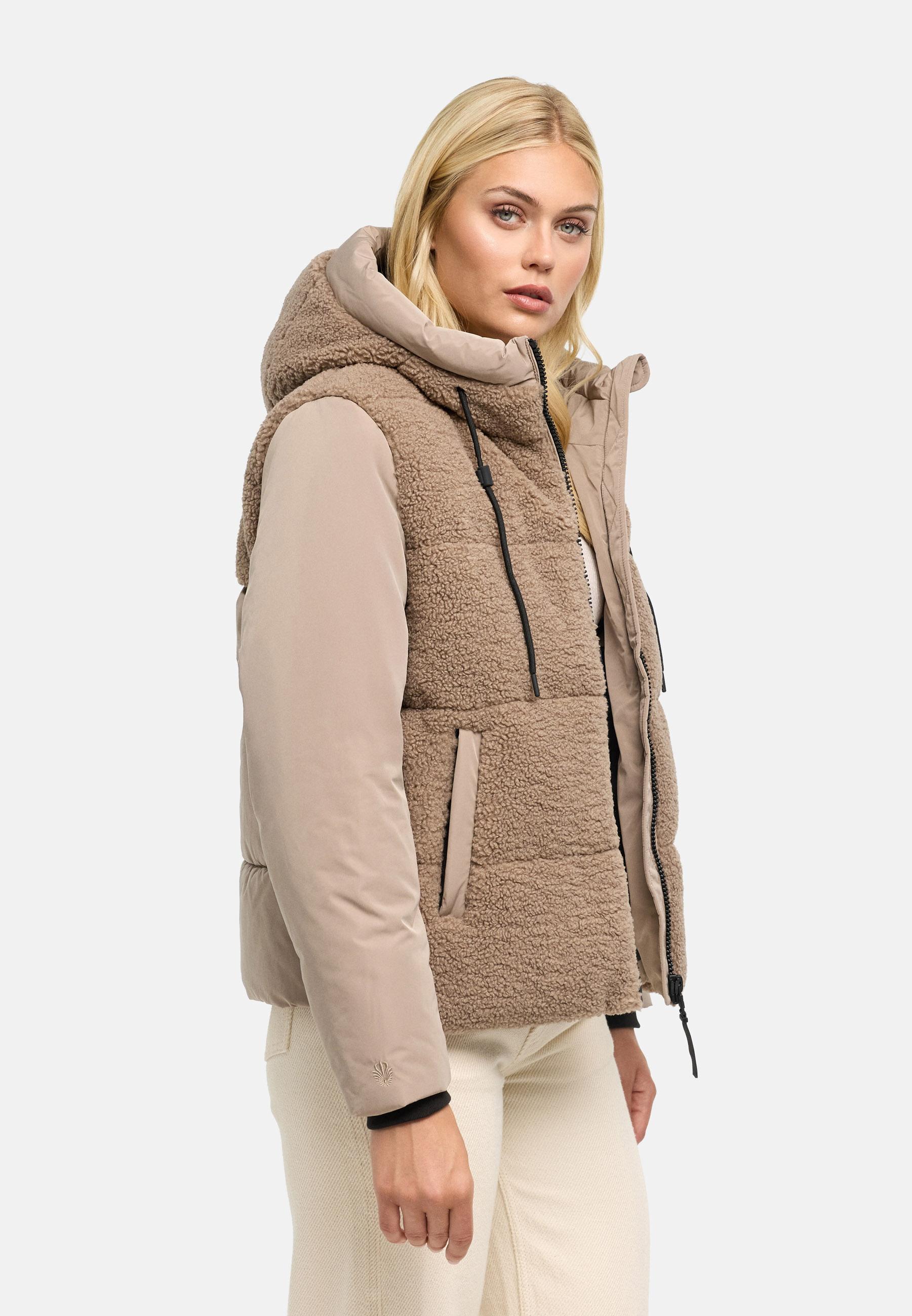 Gesteppte Teddyjacke "Elidee 16" Taupe Grey