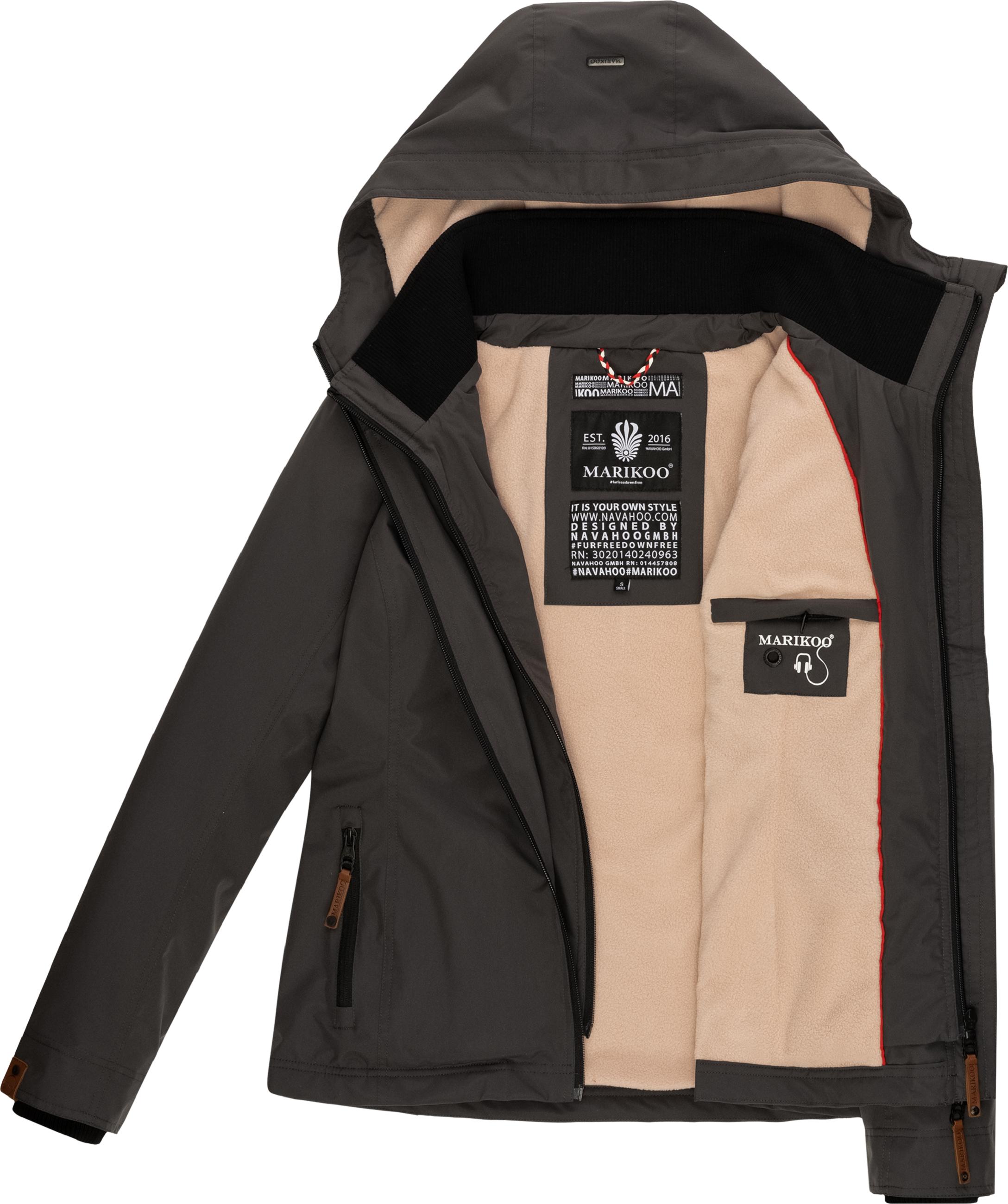 Leichte Übergangsjacke mit Kapuze "Erdbeere" Anthracite