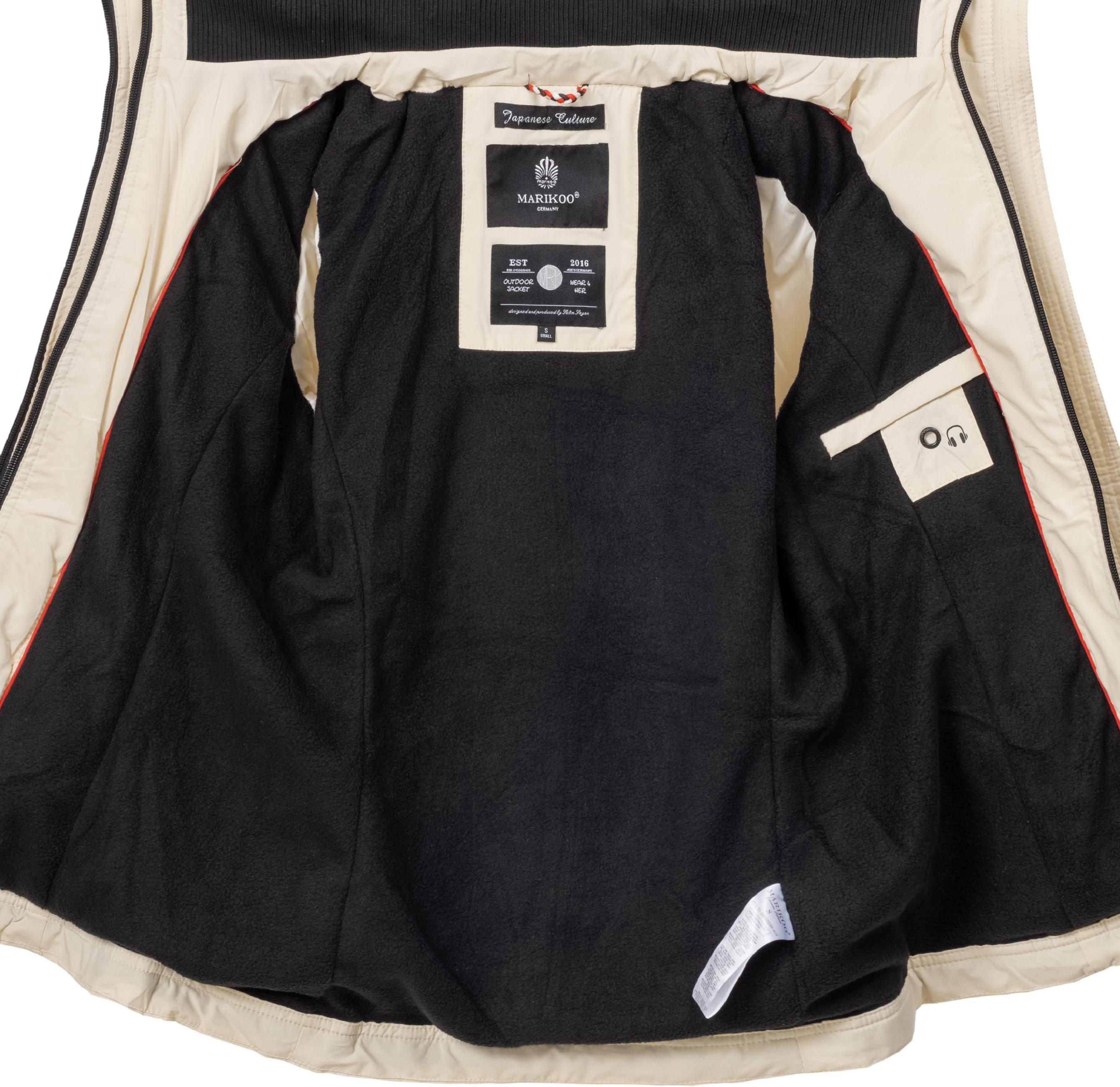 Leichte Übergangsjacke mit Kapuze "Erdbeere" Beige
