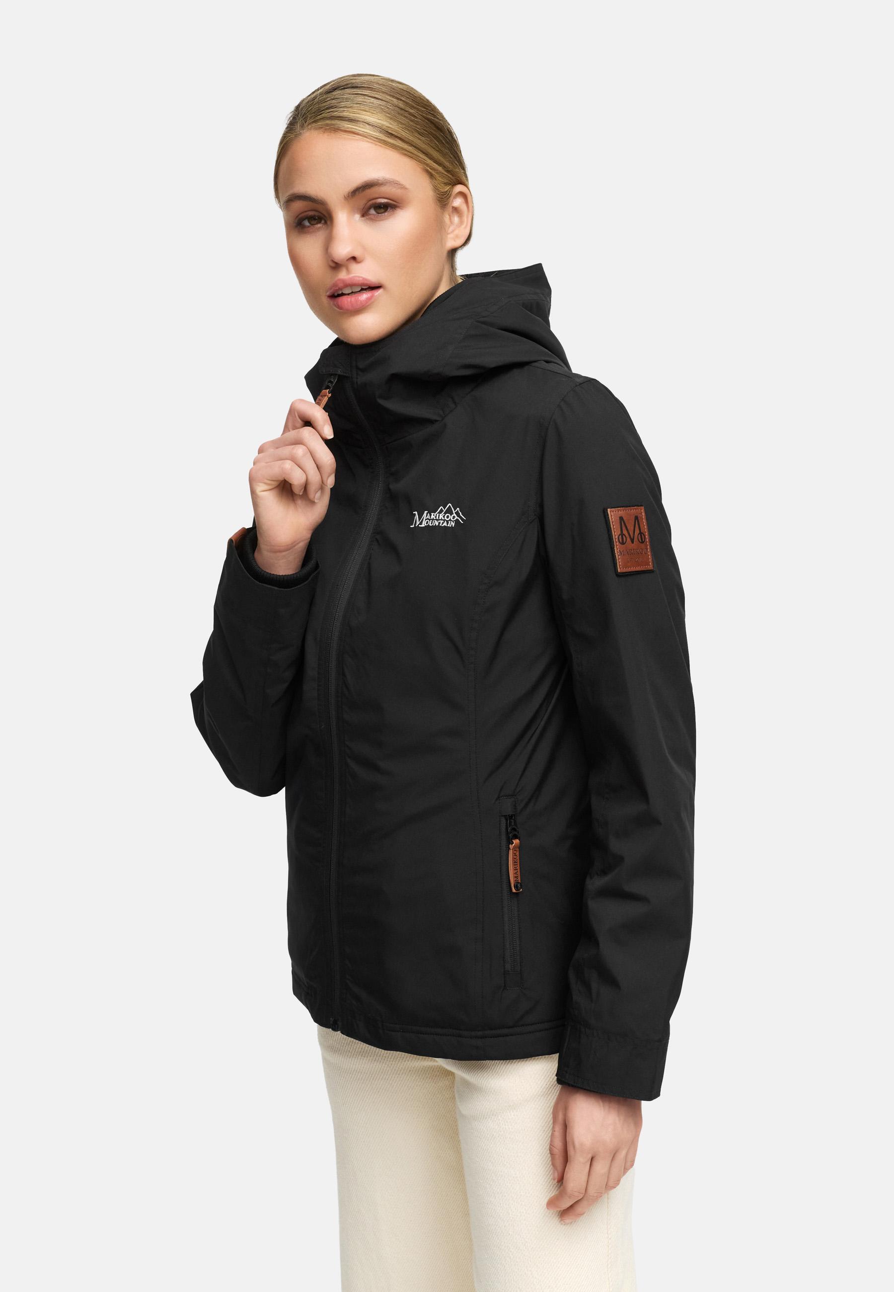 Leichte Übergangsjacke mit Kapuze "Erdbeere" Black2