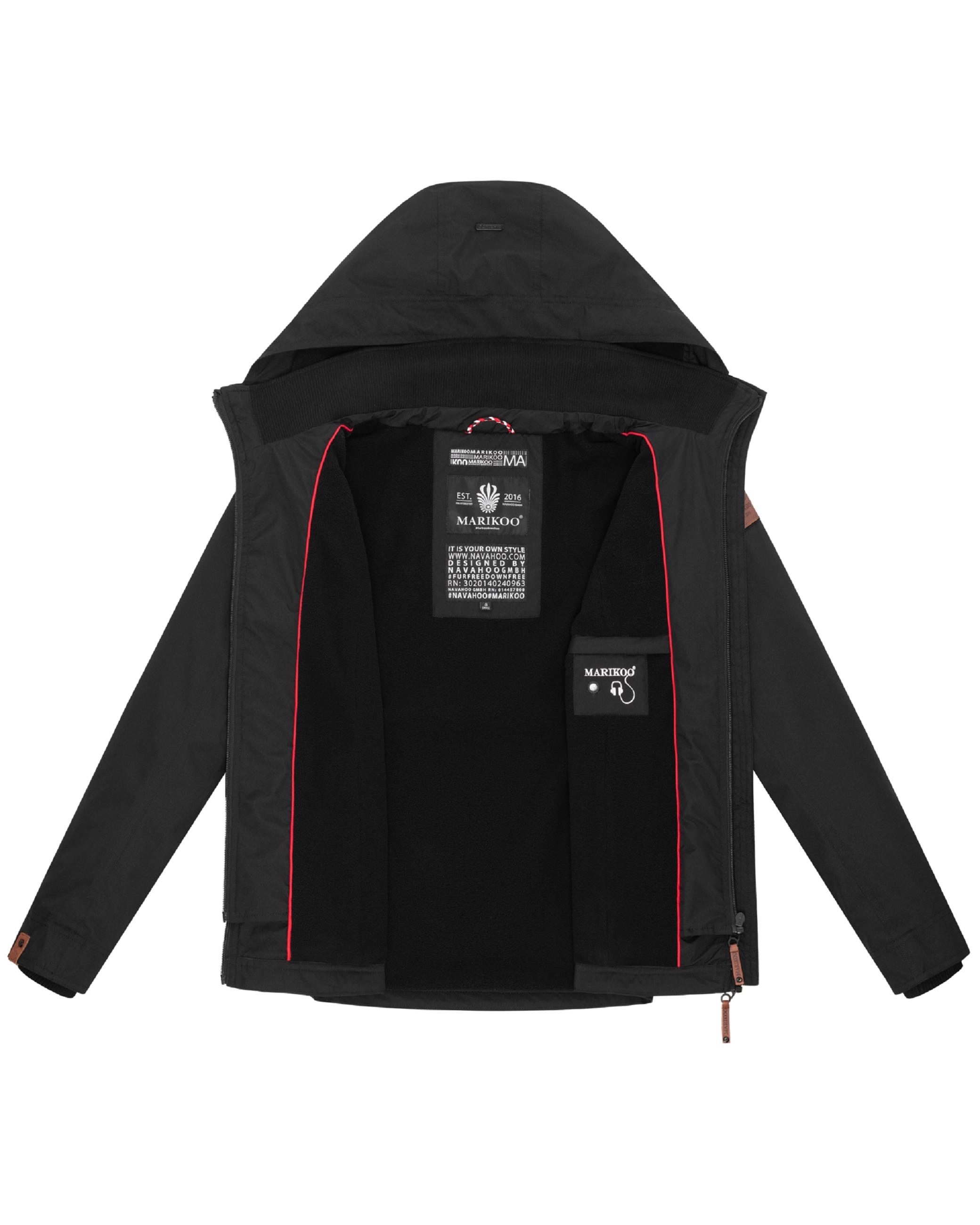 Leichte Übergangsjacke mit Kapuze "Erdbeere" Black2