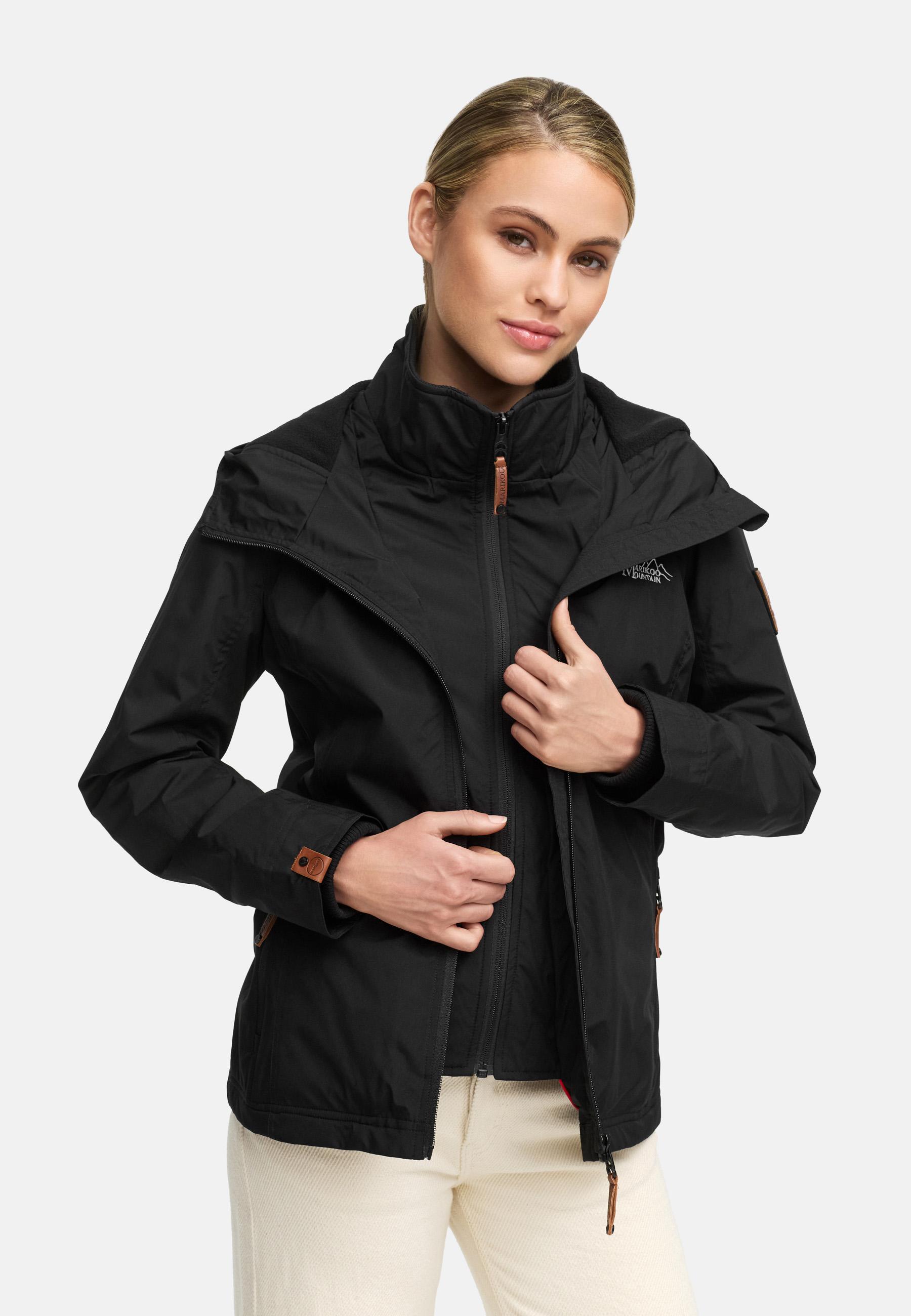 Leichte Übergangsjacke mit Kapuze "Erdbeere" Black2