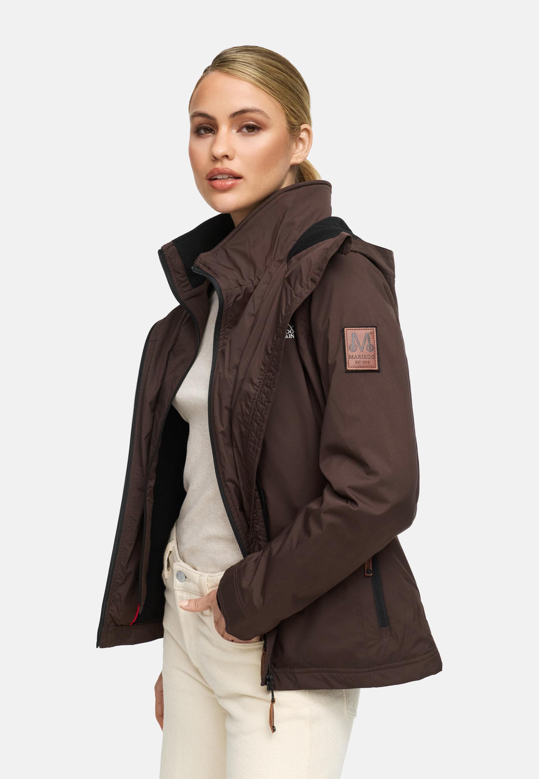 Leichte Übergangsjacke mit Kapuze "Erdbeere" Dark Choco