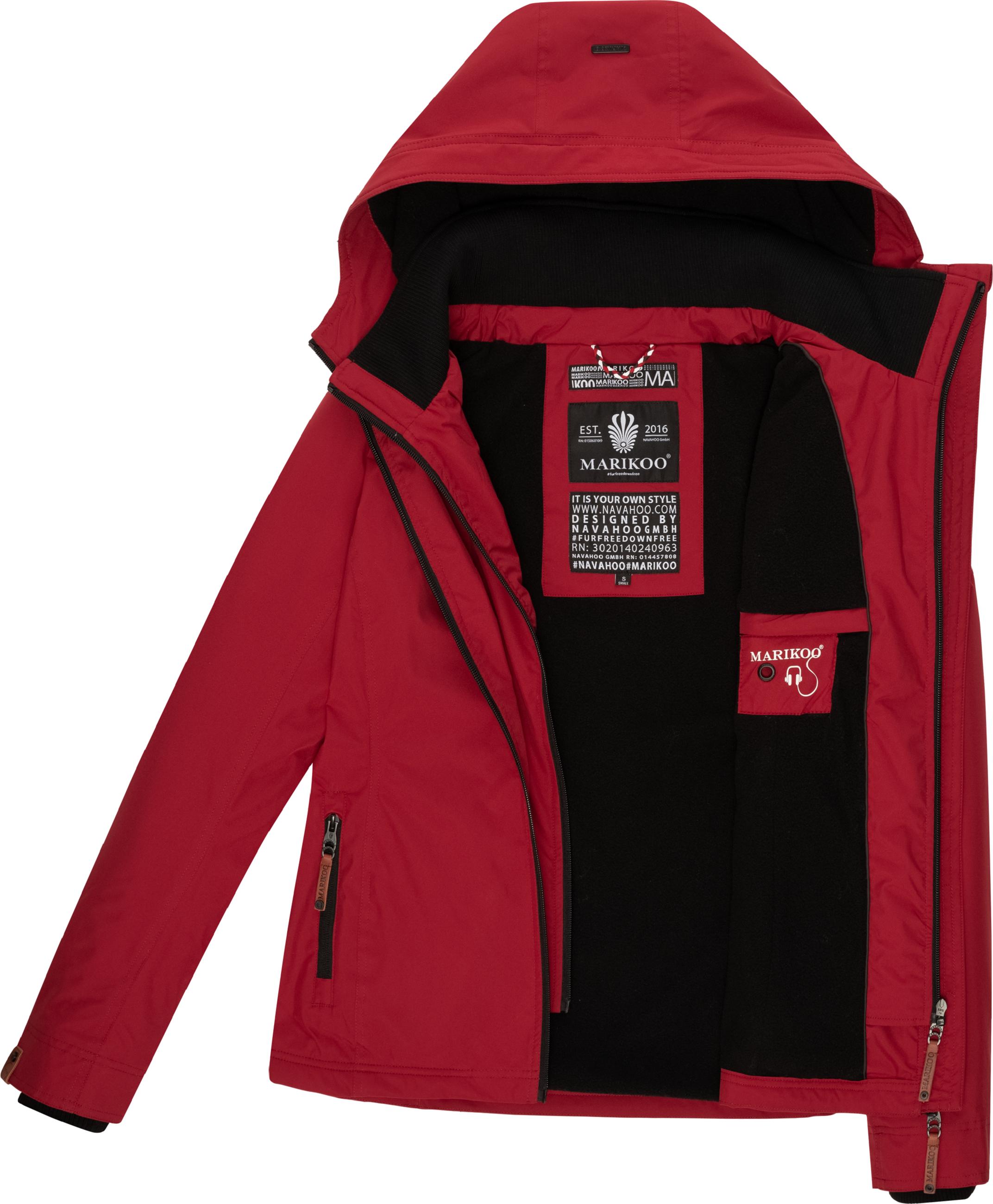 Leichte Übergangsjacke mit Kapuze "Erdbeere" Dark Red