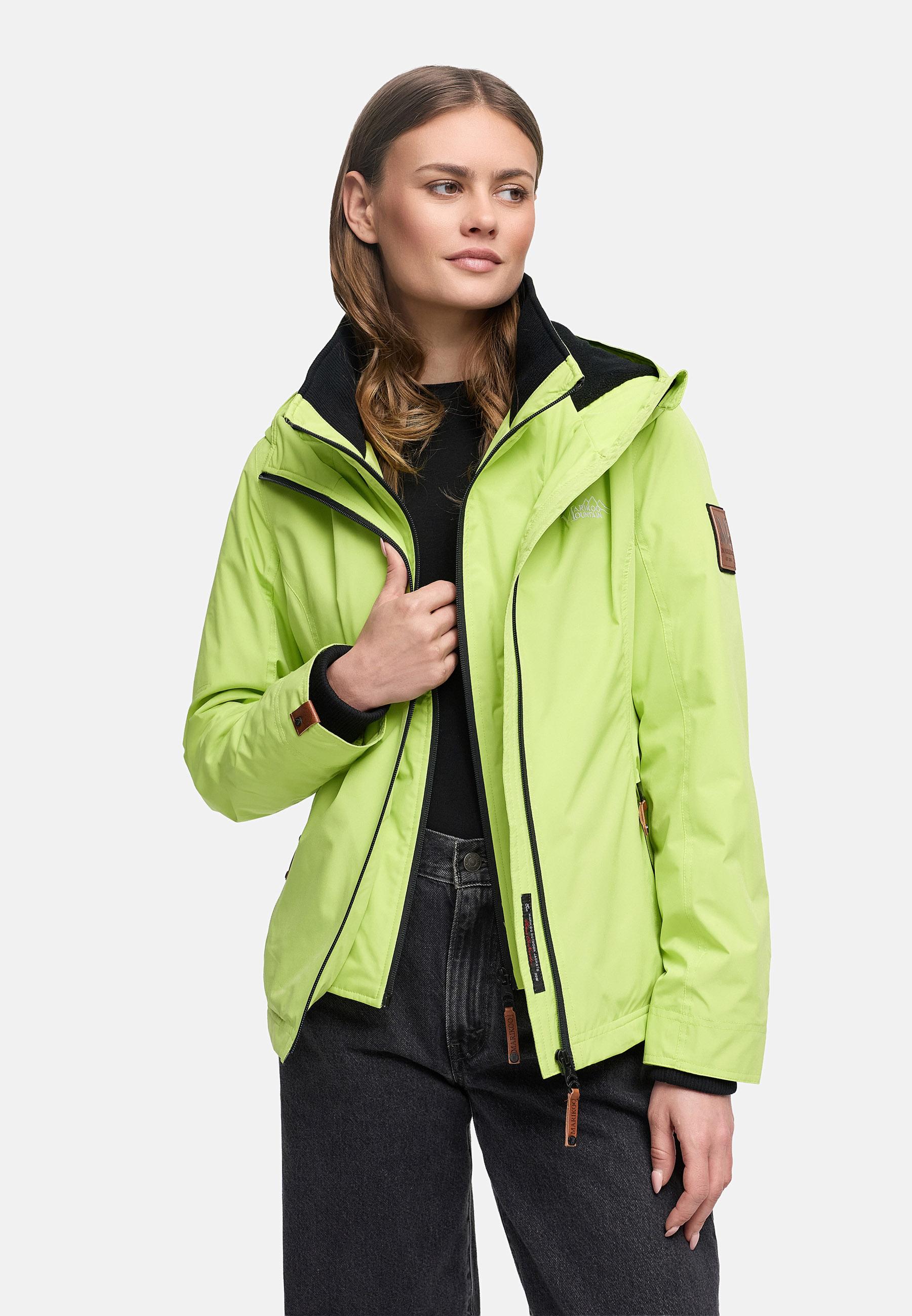 Leichte Übergangsjacke mit Kapuze "Erdbeere" Lime