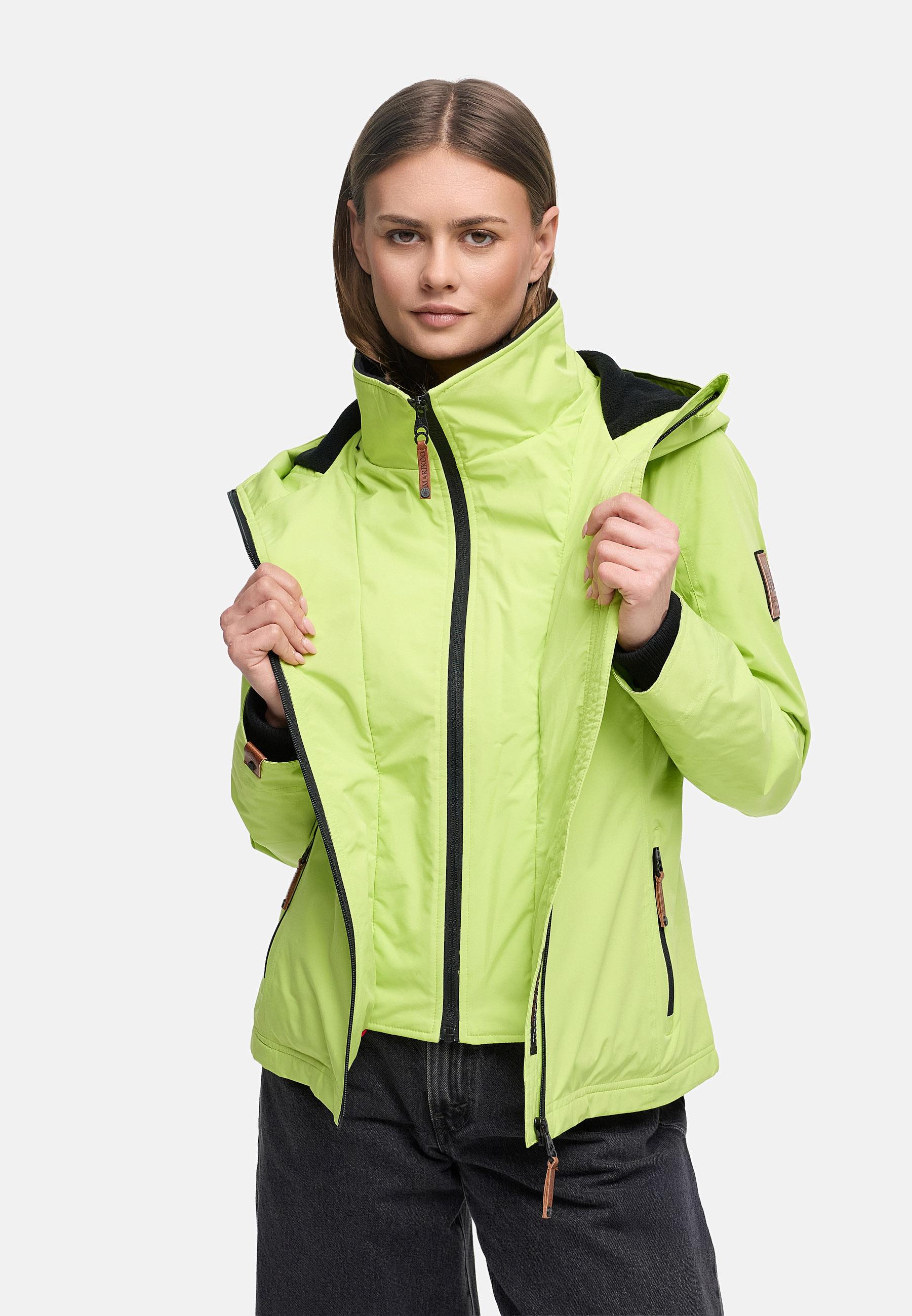 Leichte Übergangsjacke mit Kapuze "Erdbeere" Lime