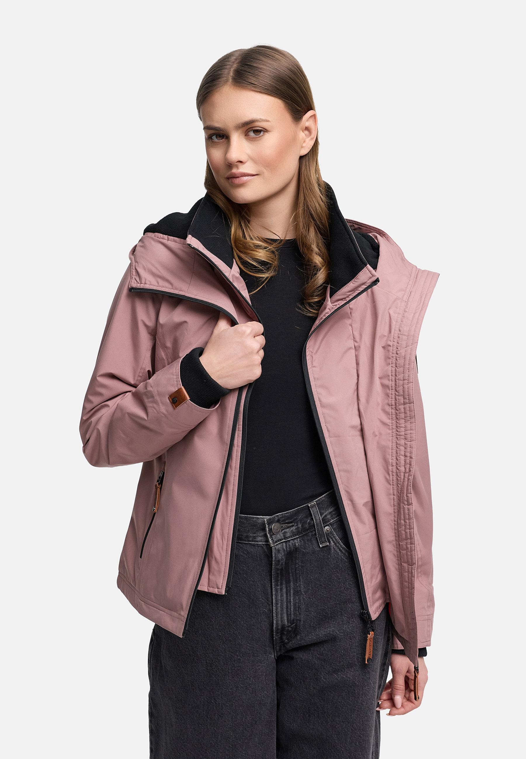 Leichte Übergangsjacke mit Kapuze "Erdbeere" Mauve