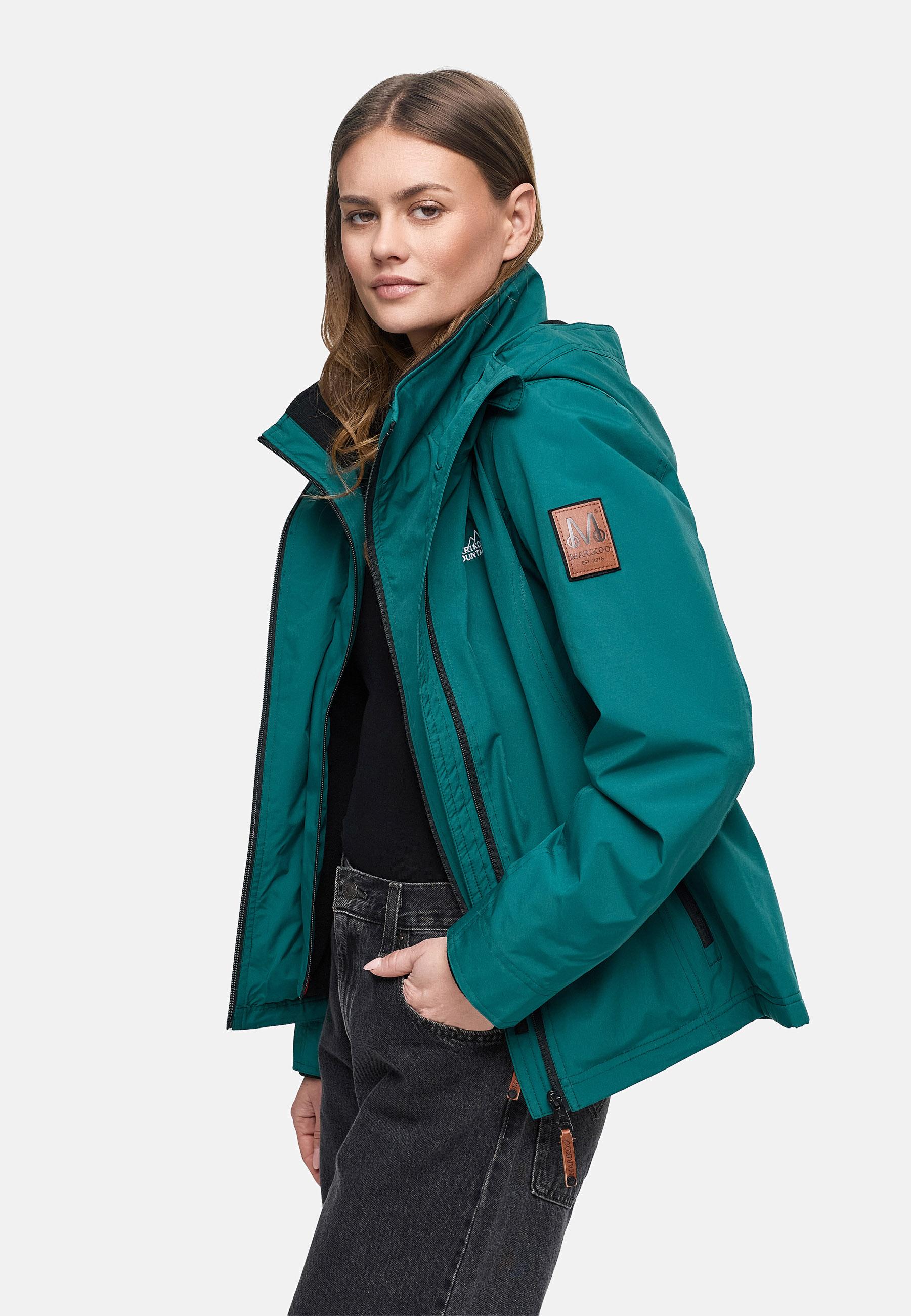 Leichte Übergangsjacke mit Kapuze "Erdbeere" Ocean Green