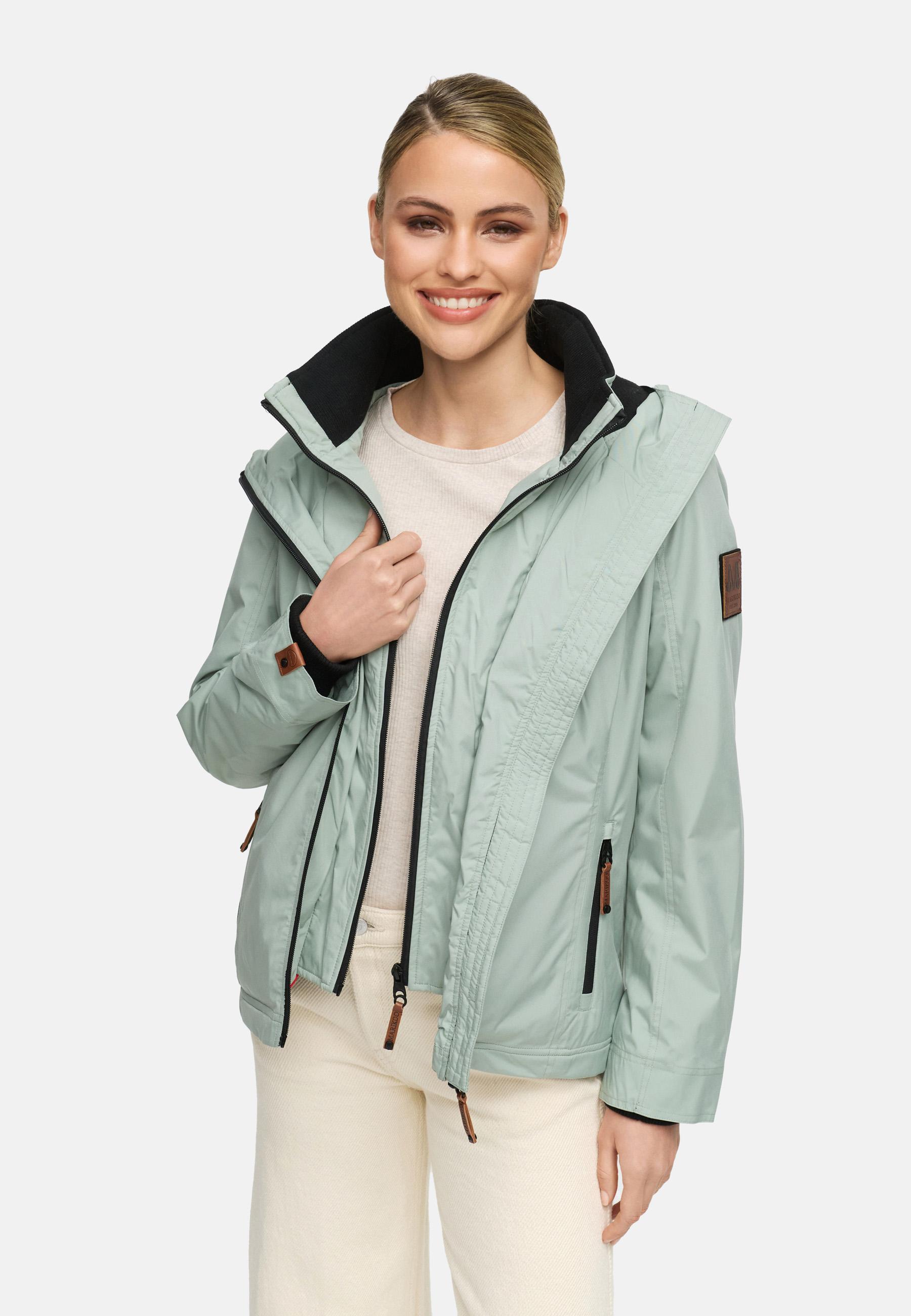Leichte Übergangsjacke mit Kapuze "Erdbeere" Smokey Mint