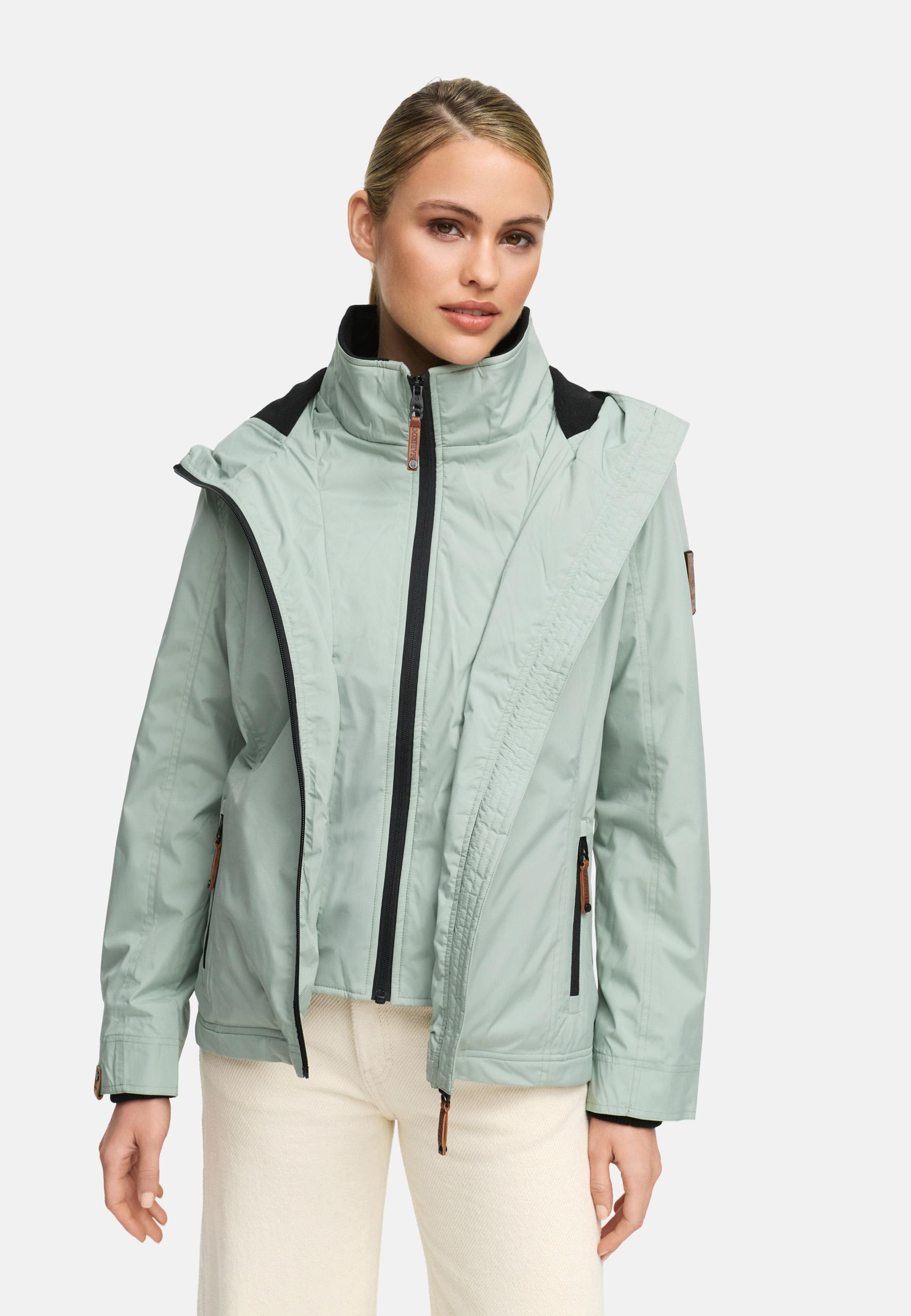 Leichte Übergangsjacke mit Kapuze "Erdbeere" Smokey Mint