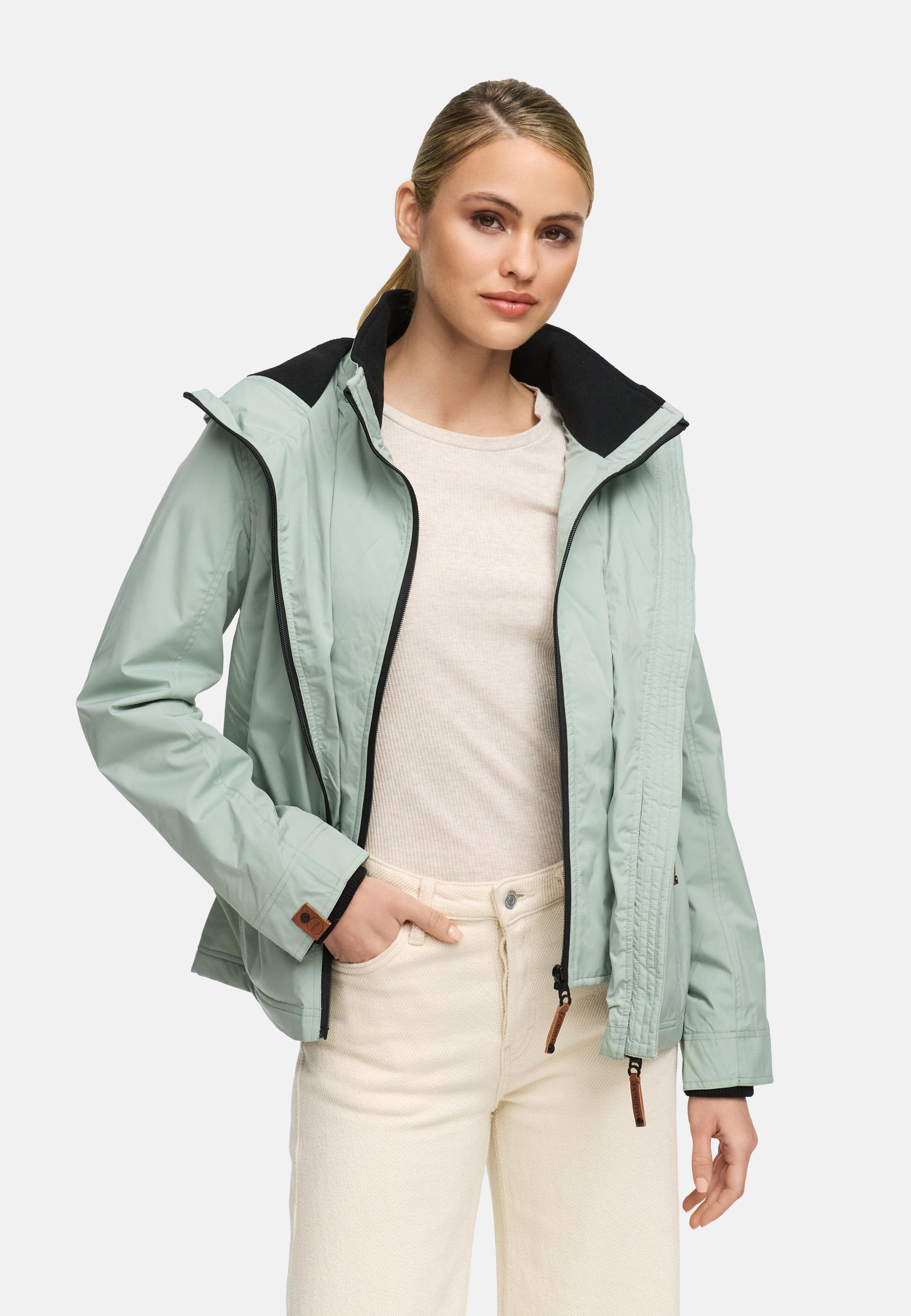 Leichte Übergangsjacke mit Kapuze "Erdbeere" Smokey Mint