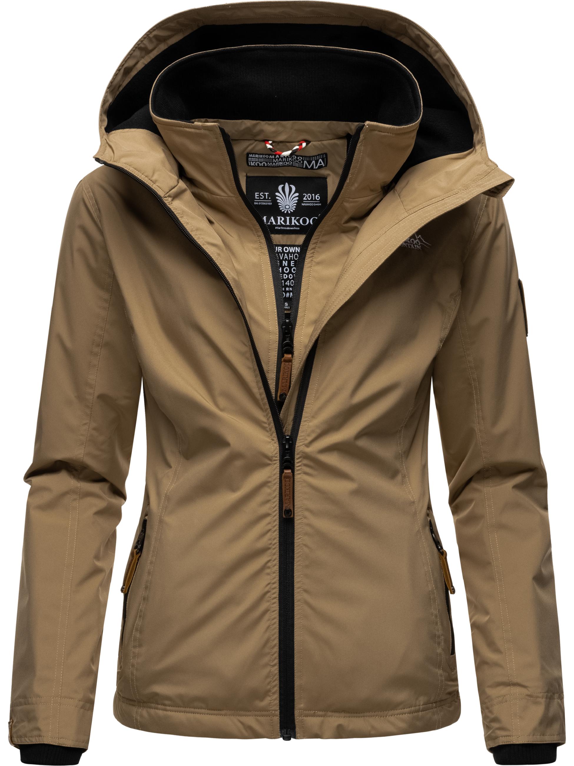 Leichte Übergangsjacke mit Kapuze "Erdbeere" Taupe