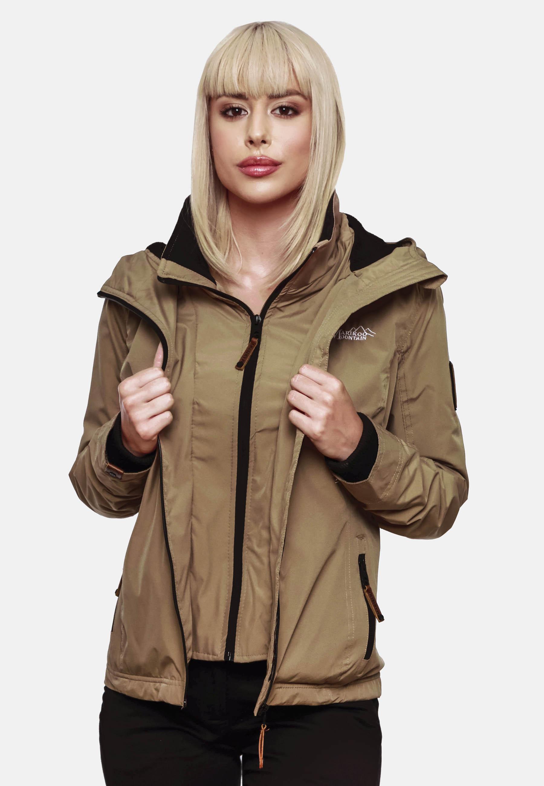 Leichte Übergangsjacke mit Kapuze "Erdbeere" Taupe