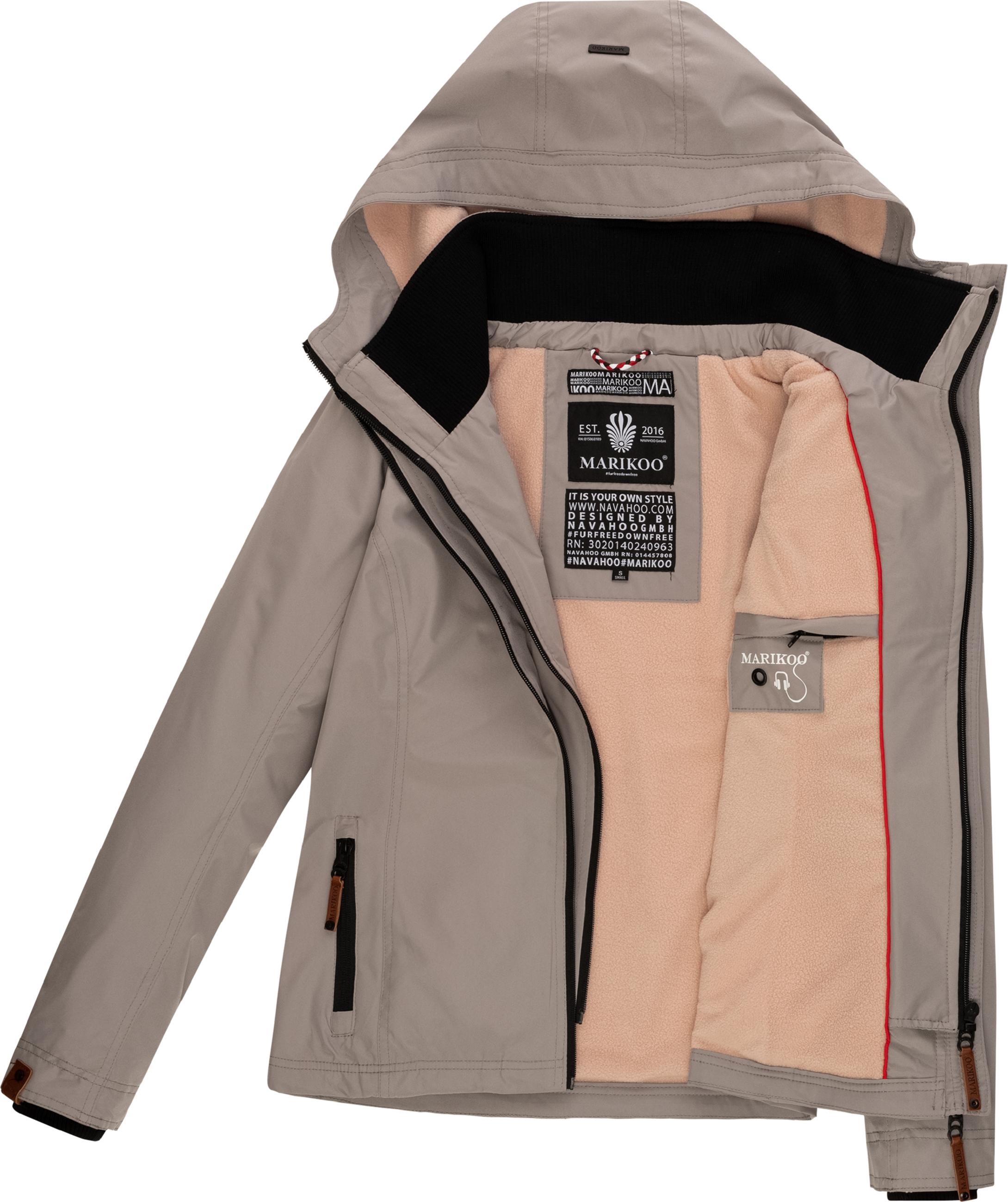 Leichte Übergangsjacke mit Kapuze "Erdbeere" Zinc Grey