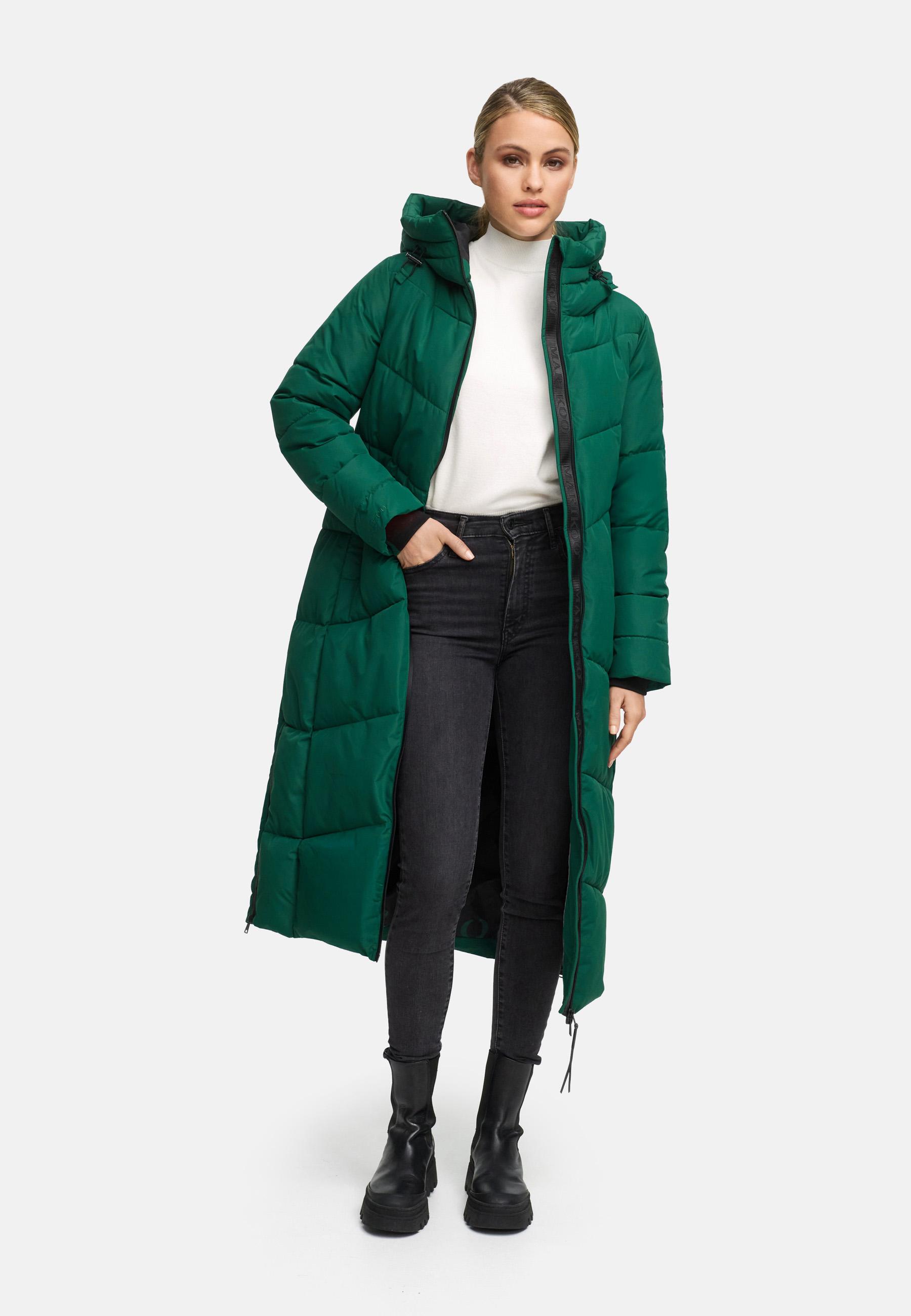 Winter Steppmantel mit wasserdichten Reißverschlüssen "Firella XVI" Evergreen