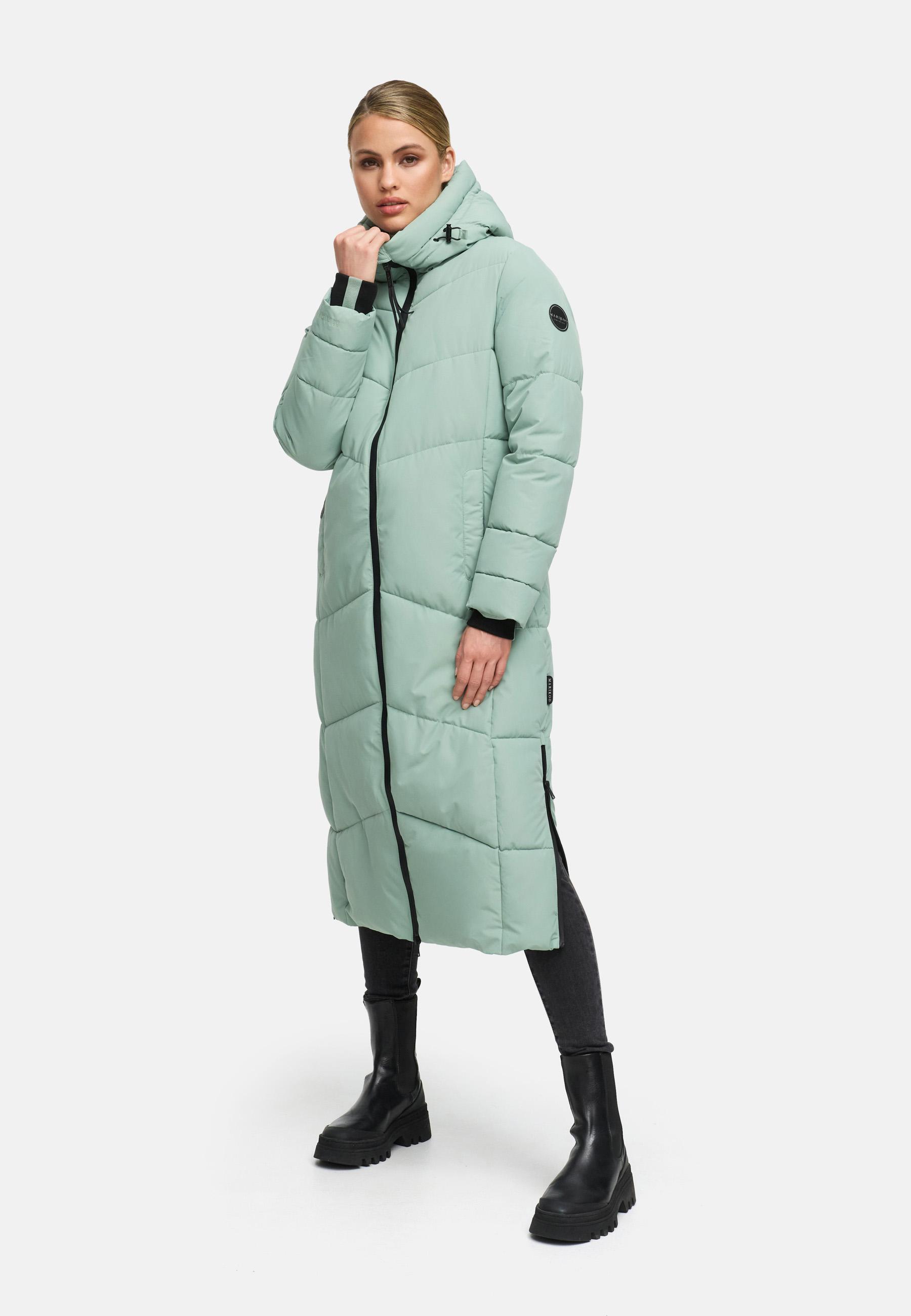 Winter Steppmantel mit wasserdichten Reißverschlüssen "Firella XVI" Smokey Mint