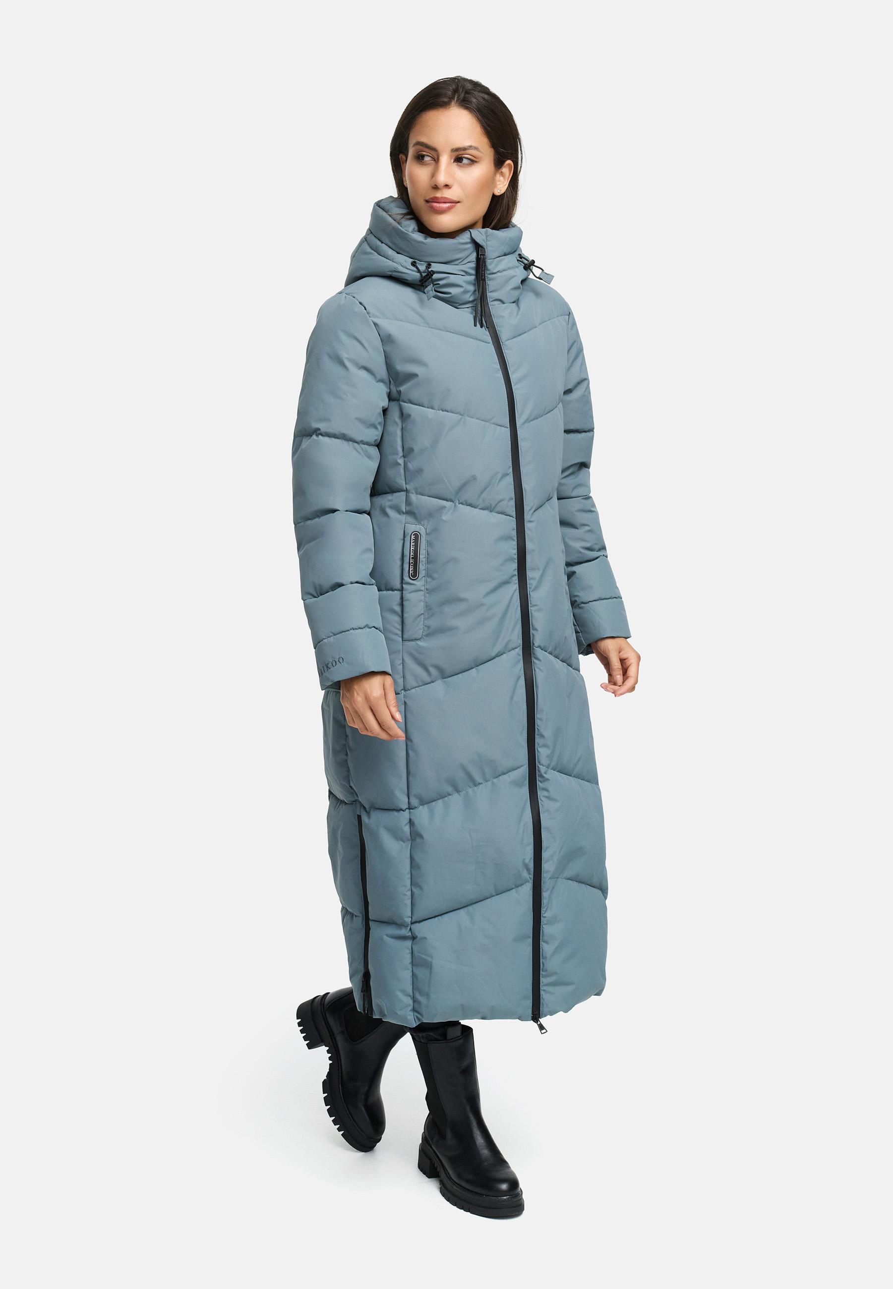 Winter Steppmantel mit wasserdichten Reißverschlüssen "Firella XVI" Stormy Blue