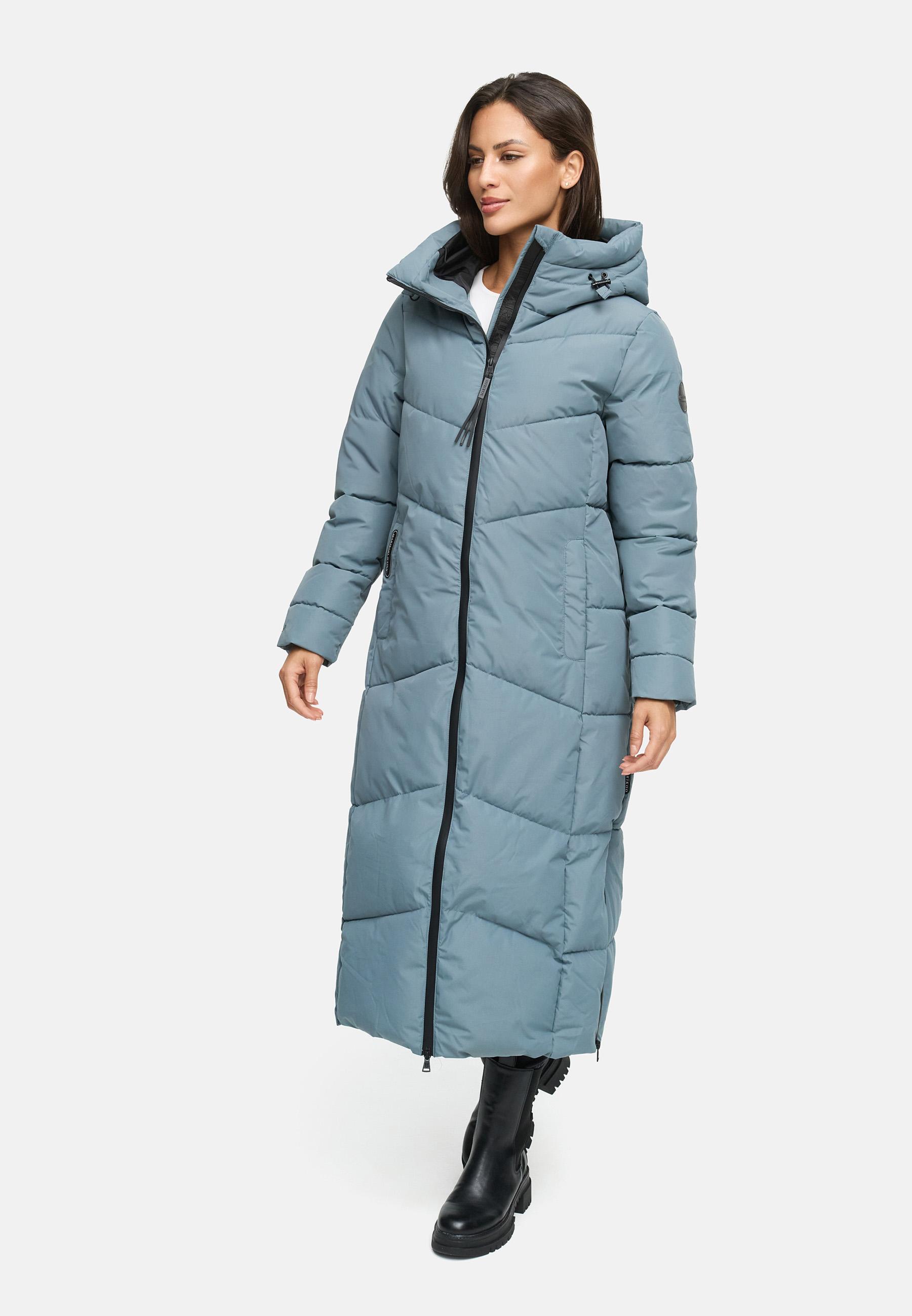 Winter Steppmantel mit wasserdichten Reißverschlüssen "Firella XVI" Stormy Blue