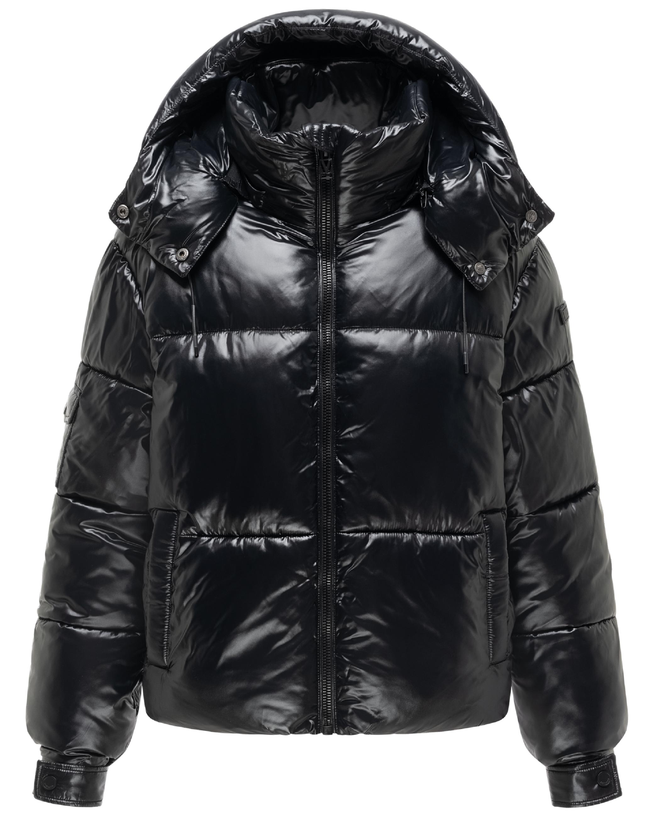 Matt schimmernde Steppjacke mit abnehmbarer Kapuze "Glimini 16" Black