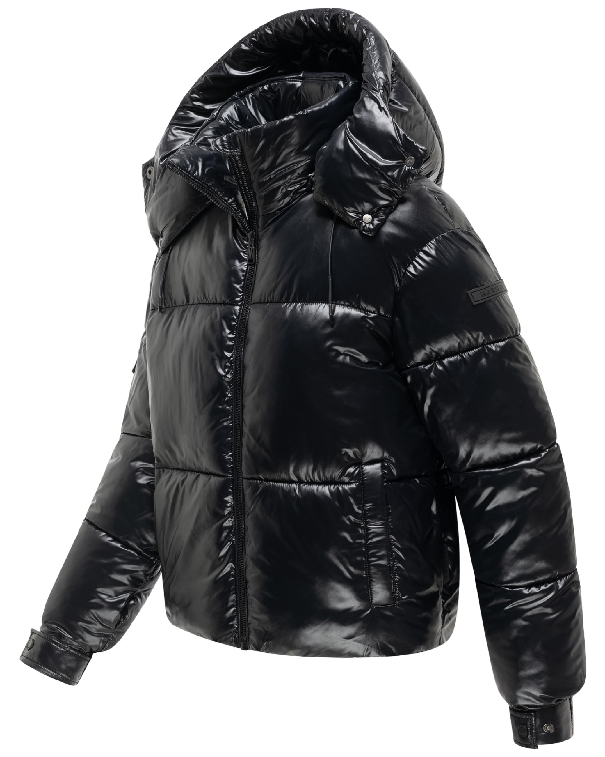 Matt schimmernde Steppjacke mit abnehmbarer Kapuze "Glimini 16" Black