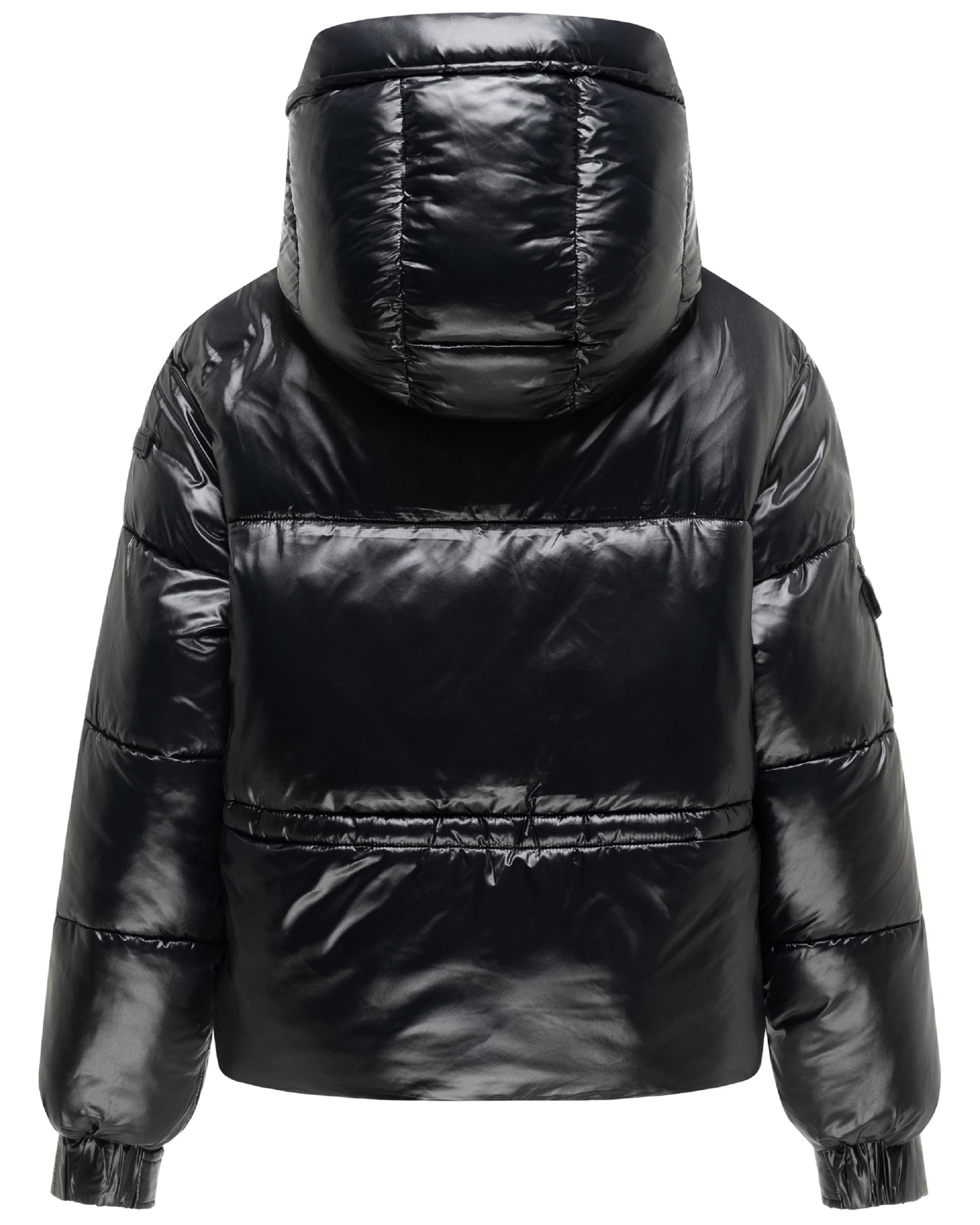 Matt schimmernde Steppjacke mit abnehmbarer Kapuze "Glimini 16" Black