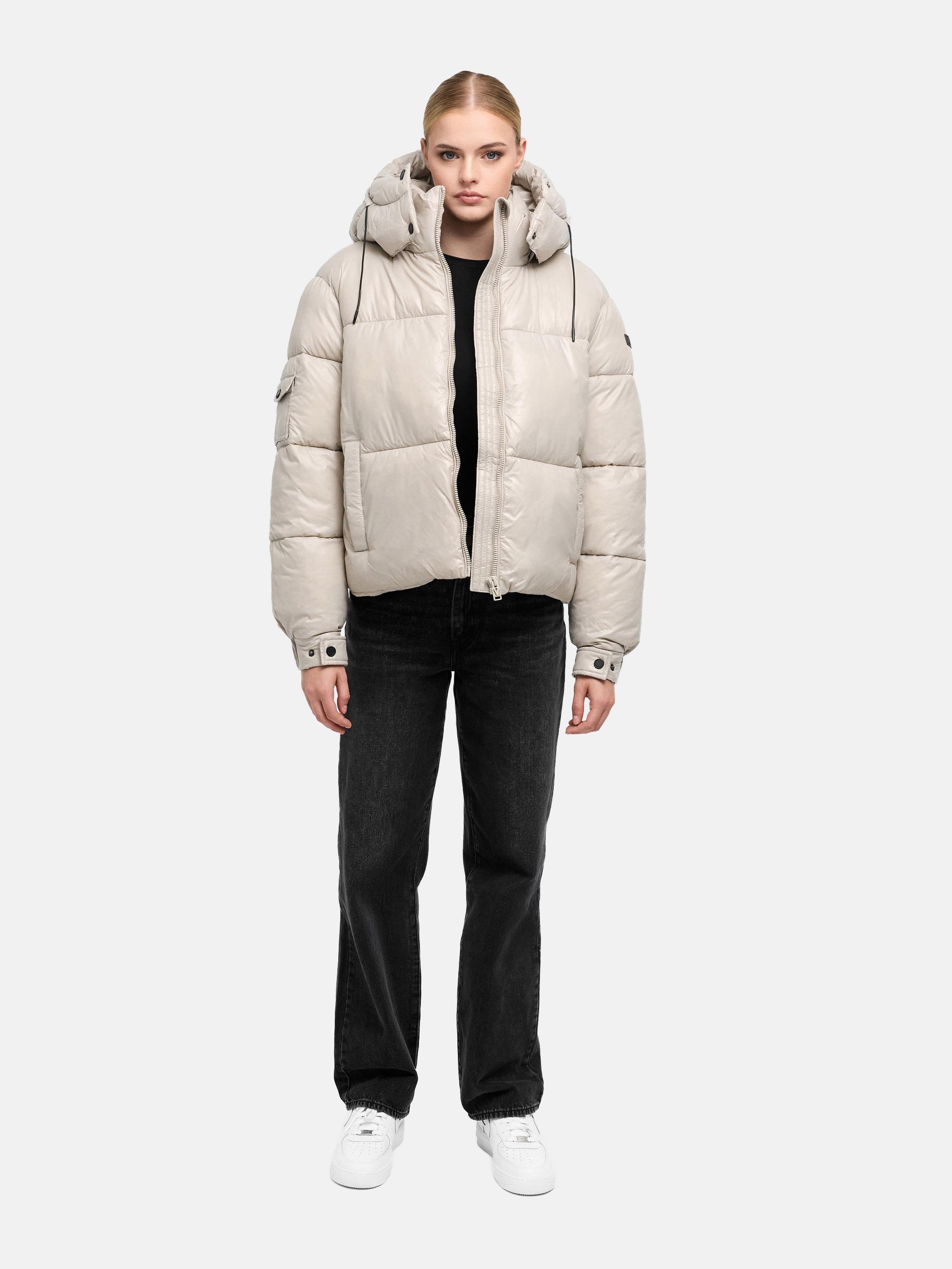 Matt schimmernde Steppjacke mit abnehmbarer Kapuze "Glimini 16" Bone