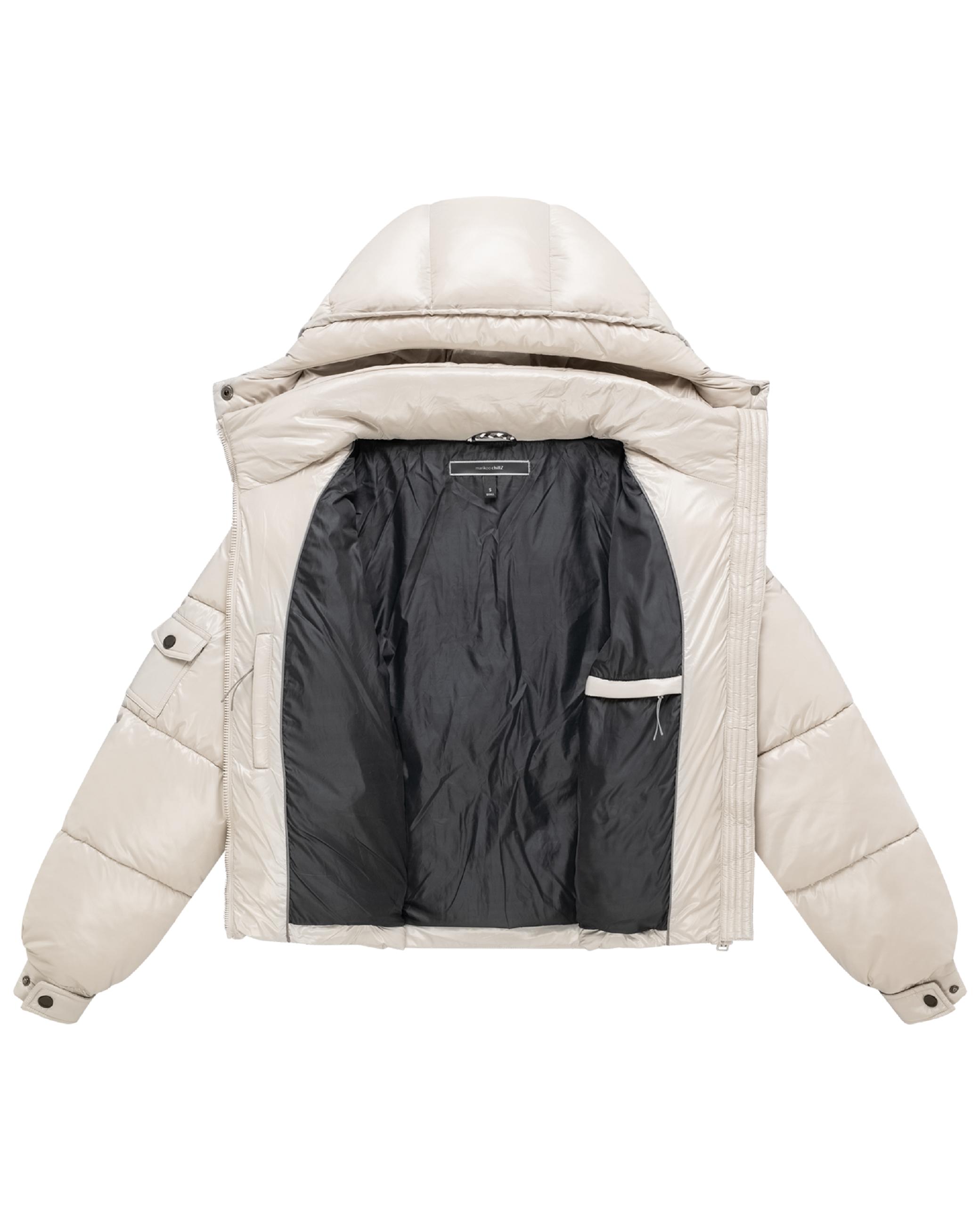Matt schimmernde Steppjacke mit abnehmbarer Kapuze "Glimini 16" Bone