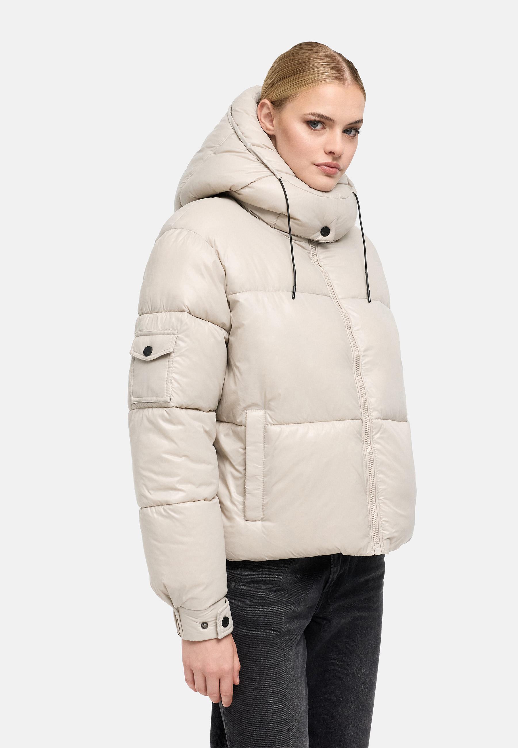Matt schimmernde Steppjacke mit abnehmbarer Kapuze "Glimini 16" Bone