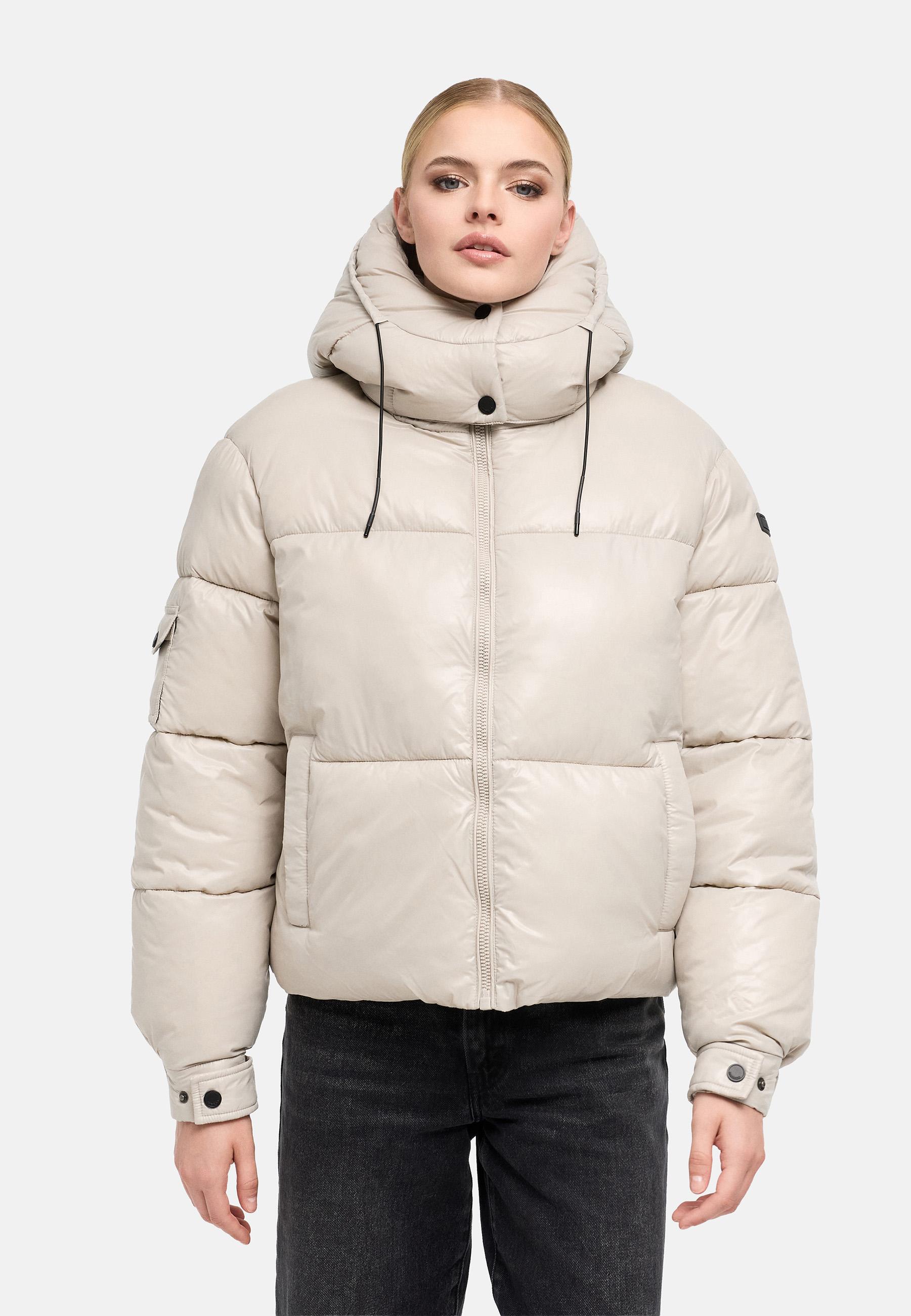 Matt schimmernde Steppjacke mit abnehmbarer Kapuze "Glimini 16" Bone