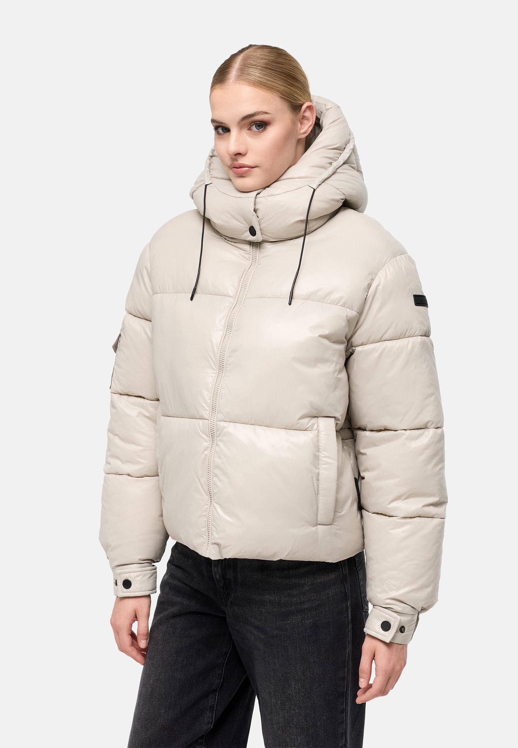 Matt schimmernde Steppjacke mit abnehmbarer Kapuze "Glimini 16" Bone