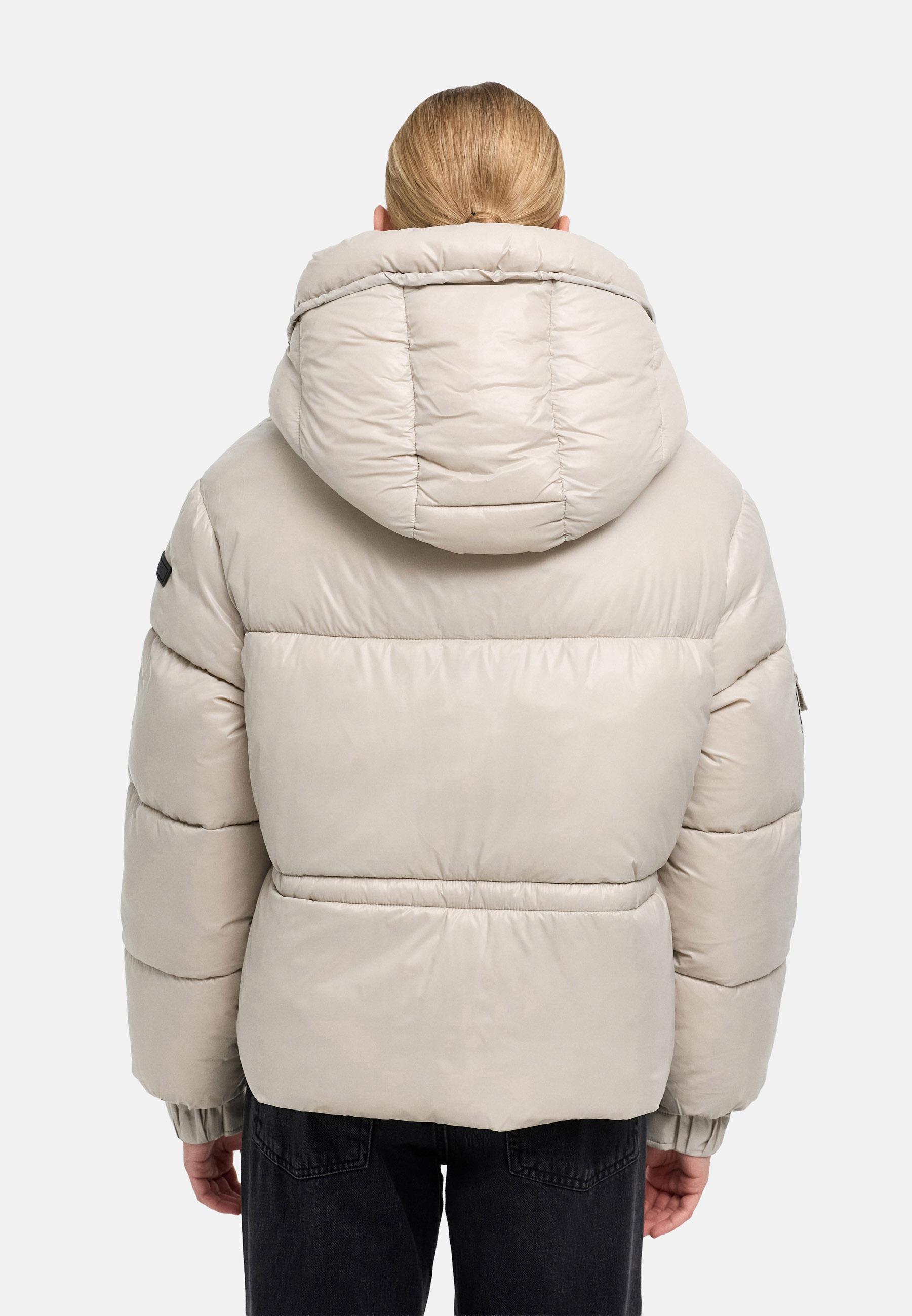 Matt schimmernde Steppjacke mit abnehmbarer Kapuze "Glimini 16" Bone