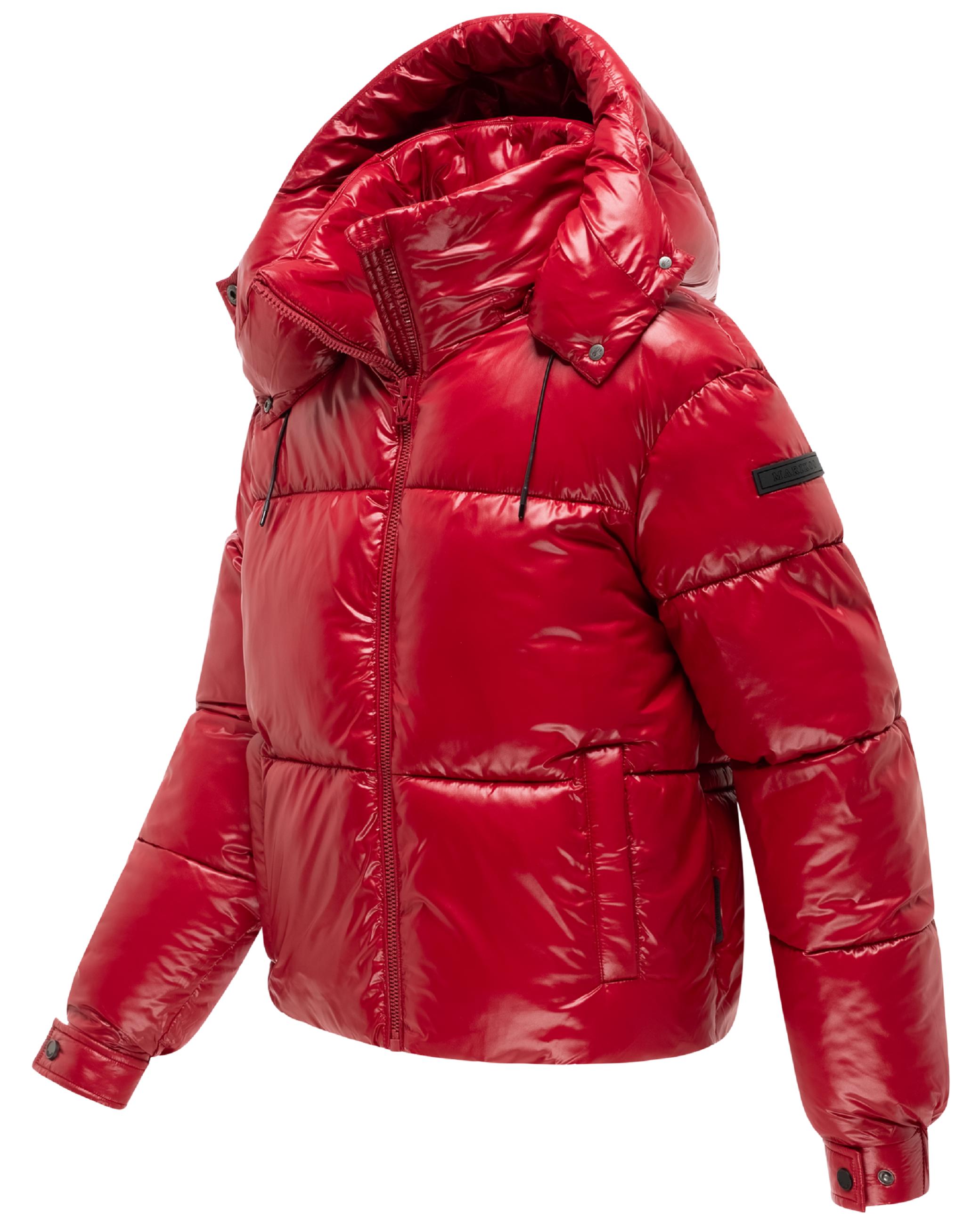 Matt schimmernde Steppjacke mit abnehmbarer Kapuze "Glimini 16" Deep Red