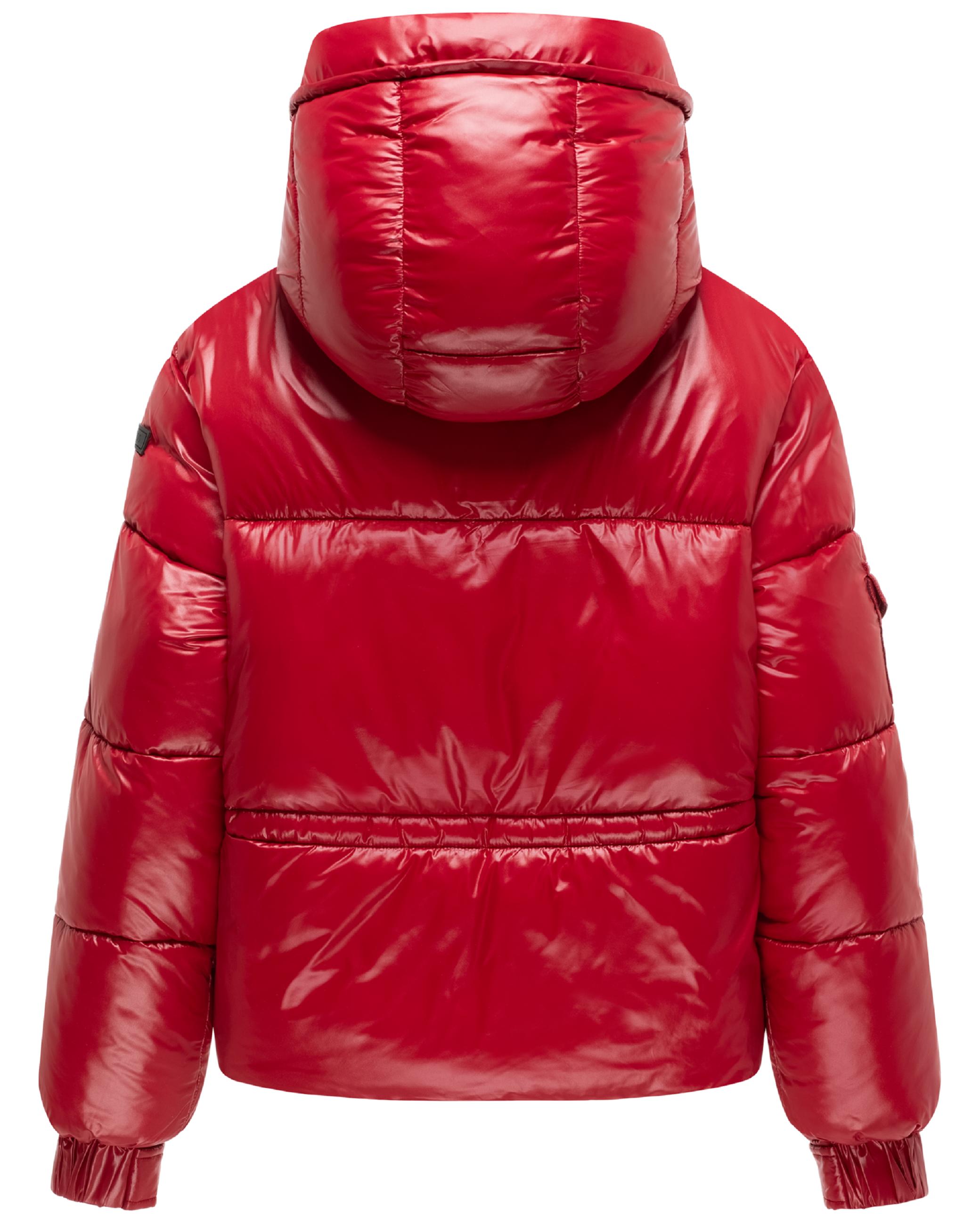 Matt schimmernde Steppjacke mit abnehmbarer Kapuze "Glimini 16" Deep Red