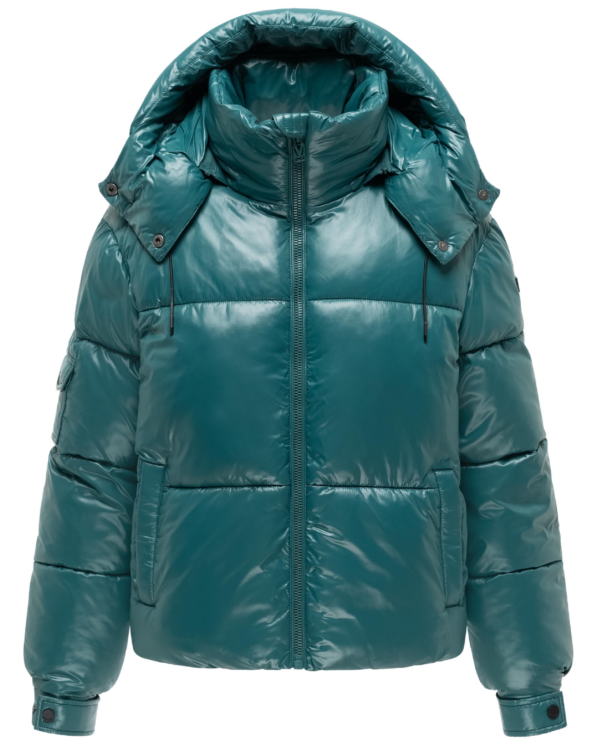 Matt schimmernde Steppjacke mit abnehmbarer Kapuze "Glimini 16" Ocean Green
