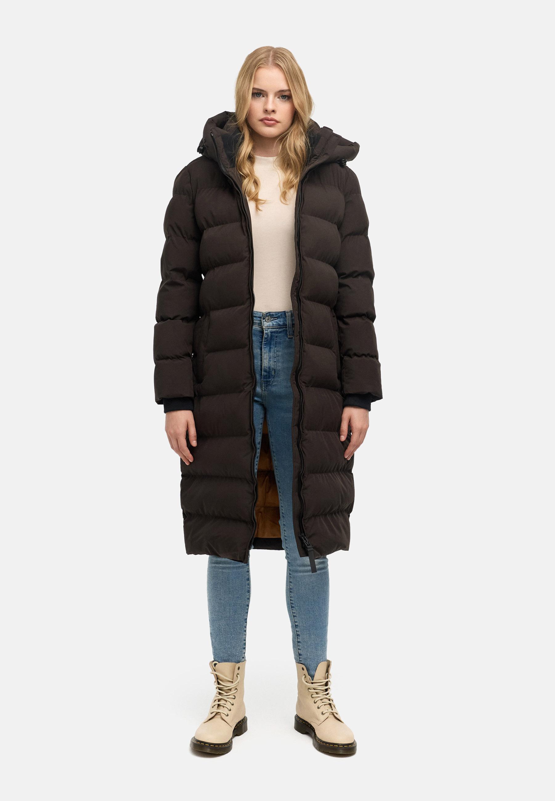 Langer Winter Steppmantel "Harukaa 16" Choco