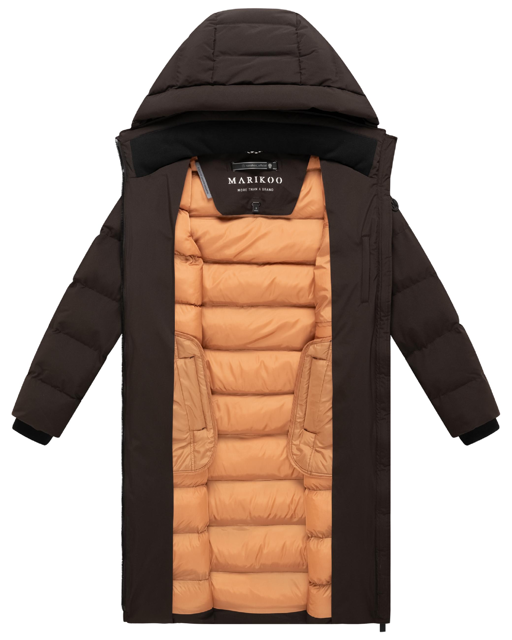 Langer Winter Steppmantel "Harukaa 16" Choco
