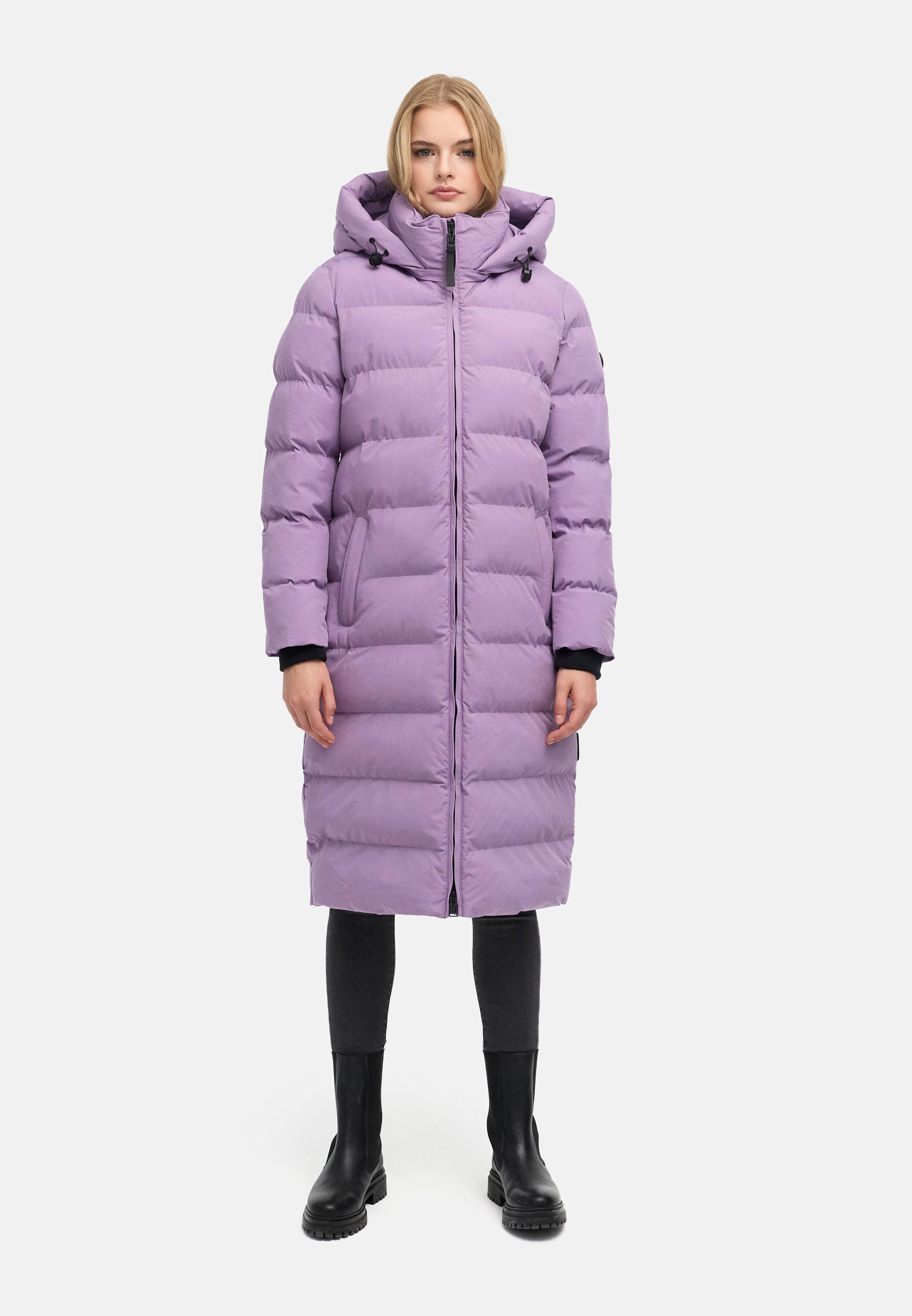 Langer Winter Steppmantel "Harukaa 16" Dark Lilac