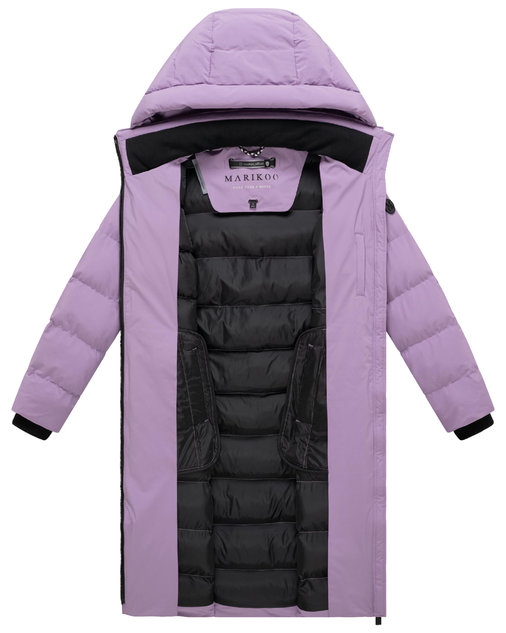 Langer Winter Steppmantel "Harukaa 16" Dark Lilac
