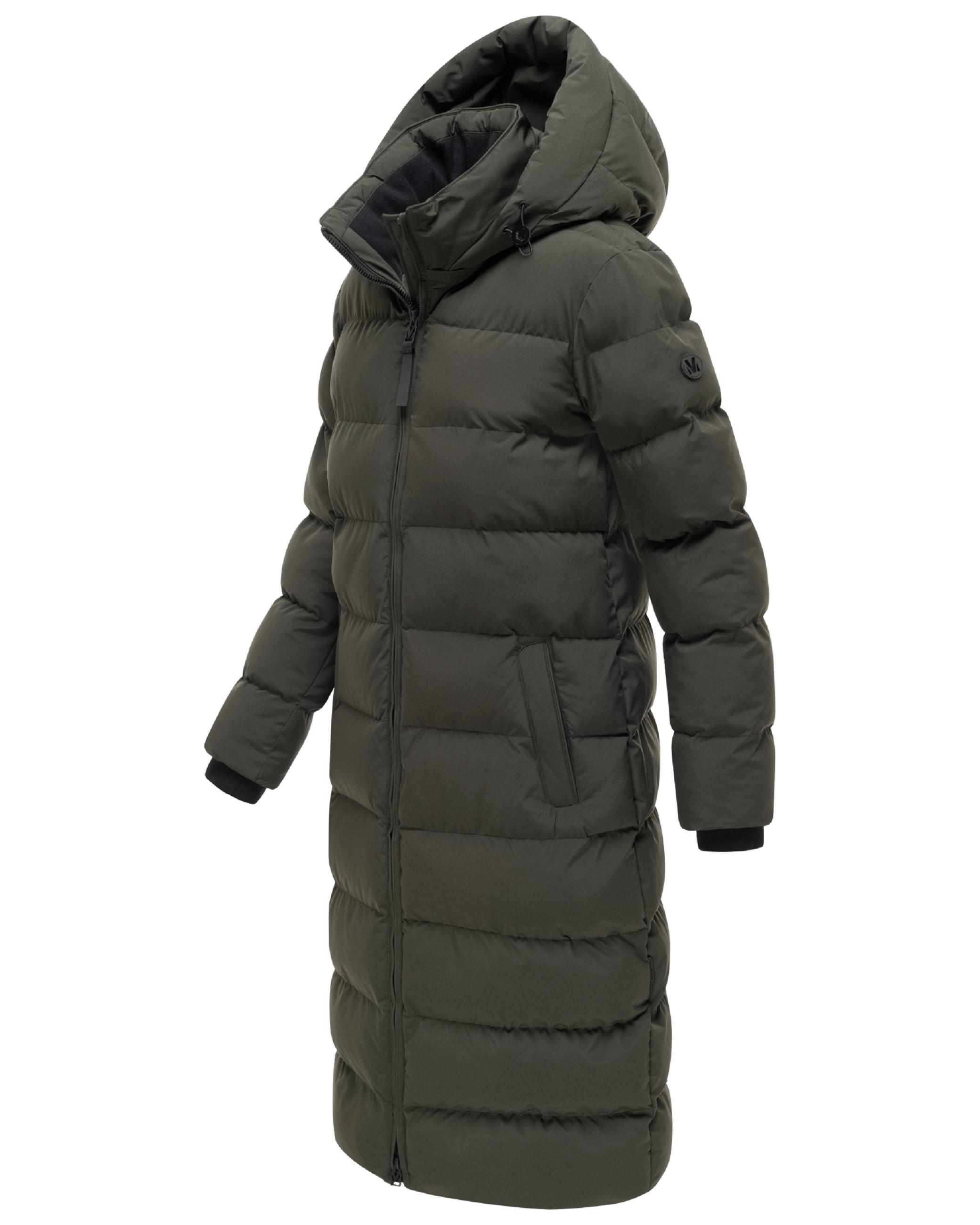 Langer Winter Steppmantel "Harukaa 16" Dark Olive
