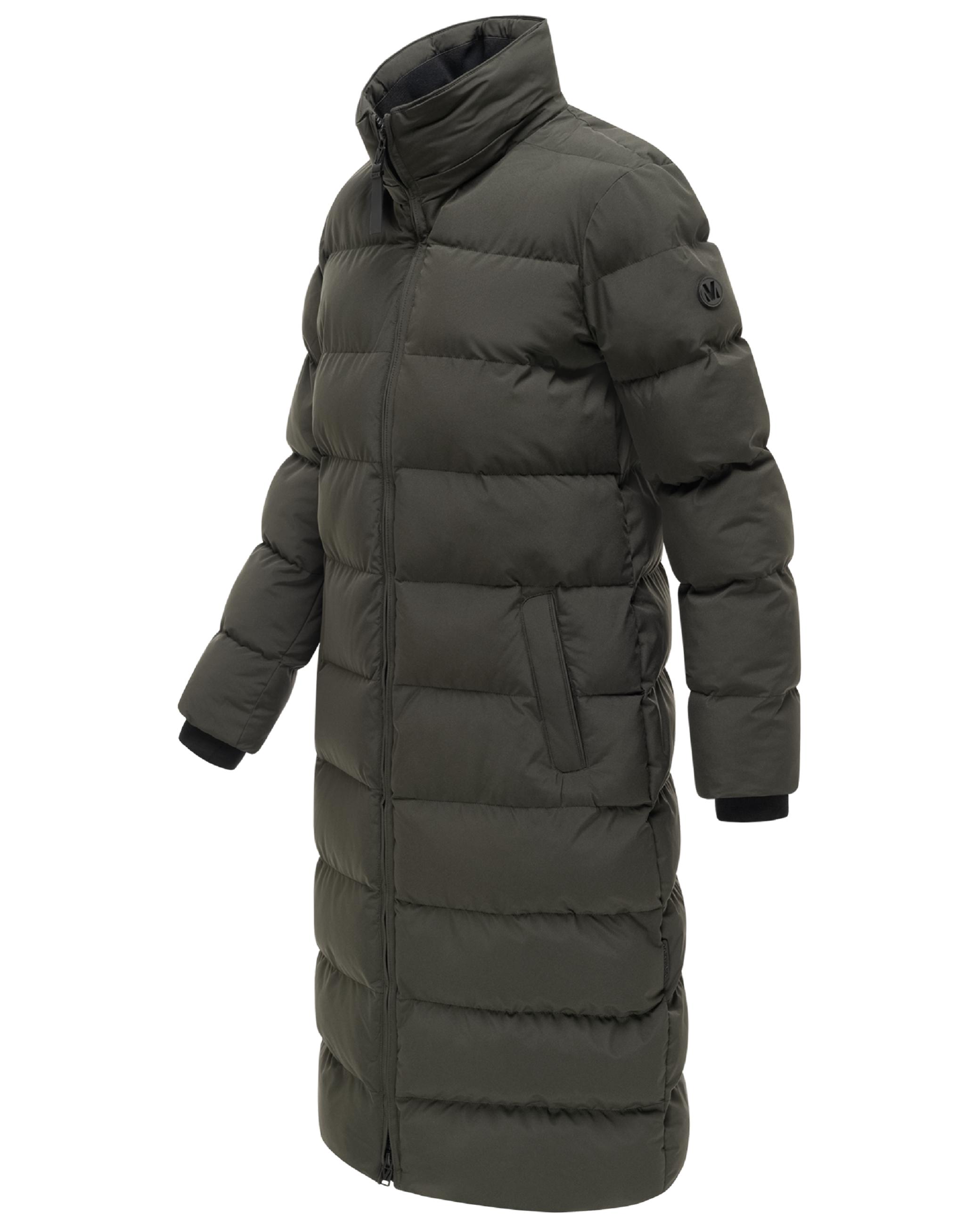 Langer Winter Steppmantel "Harukaa 16" Dark Olive