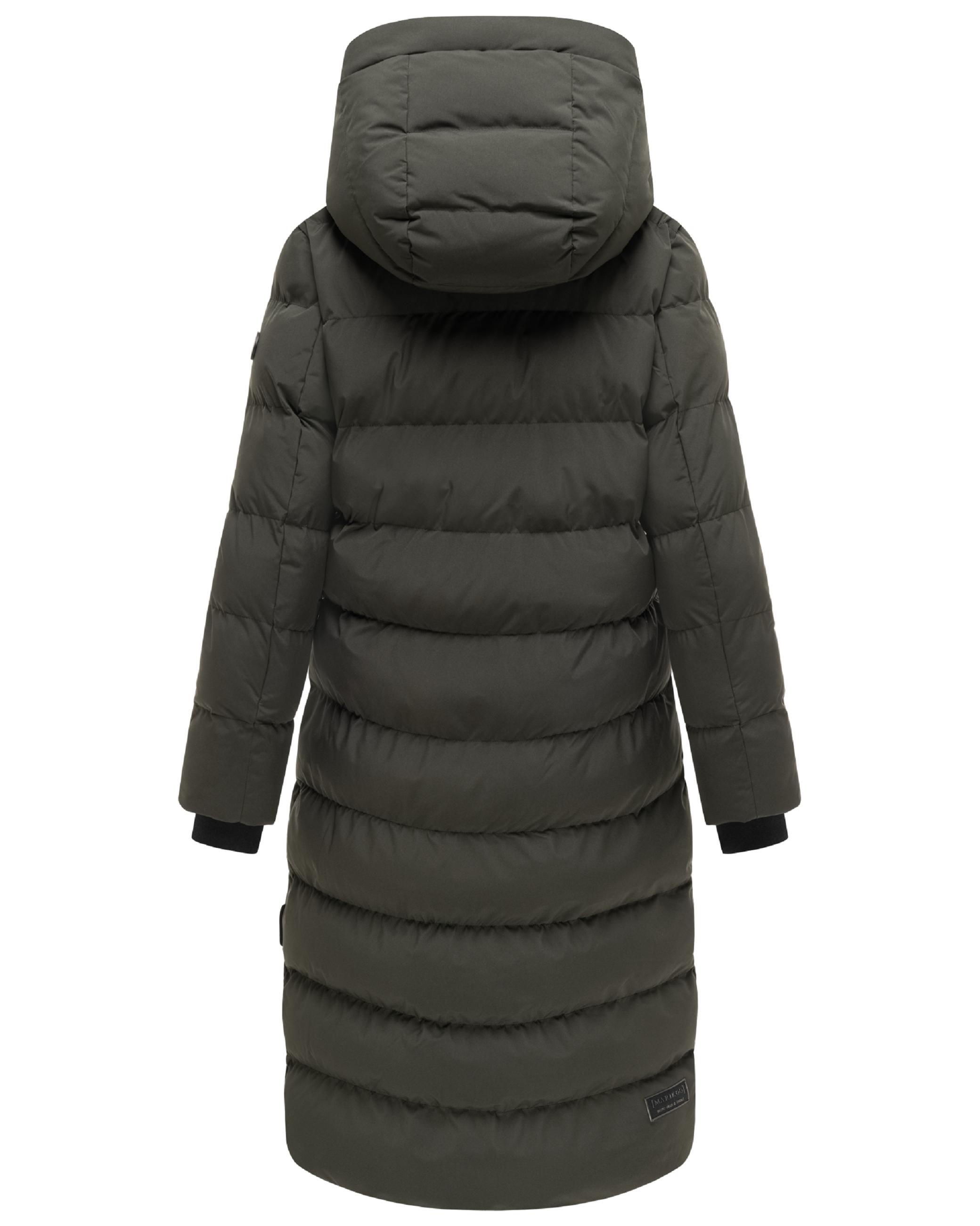 Langer Winter Steppmantel "Harukaa 16" Dark Olive
