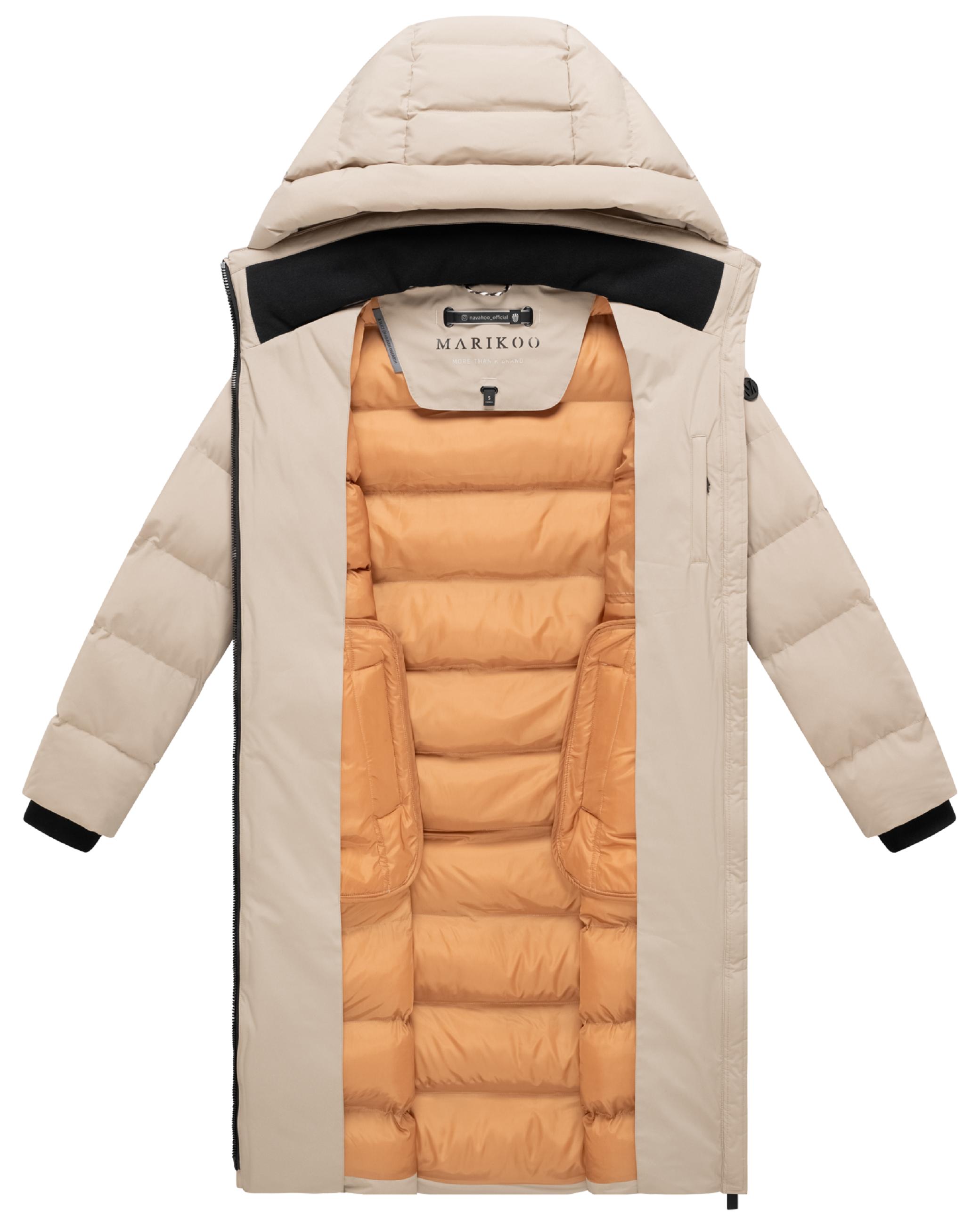 Langer Winter Steppmantel "Harukaa 16" Light Taupe